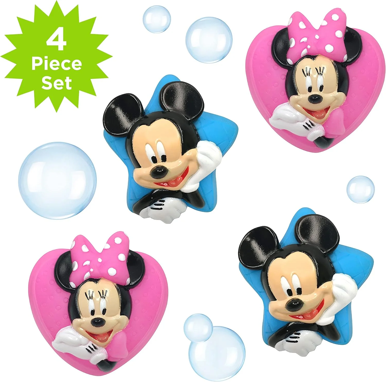 مجموعه اسباب بازی های فواره ای میکی و مینی دیزنی برای سرگرمی کودکان در حمام، آبی/صورتی، 4 تکه