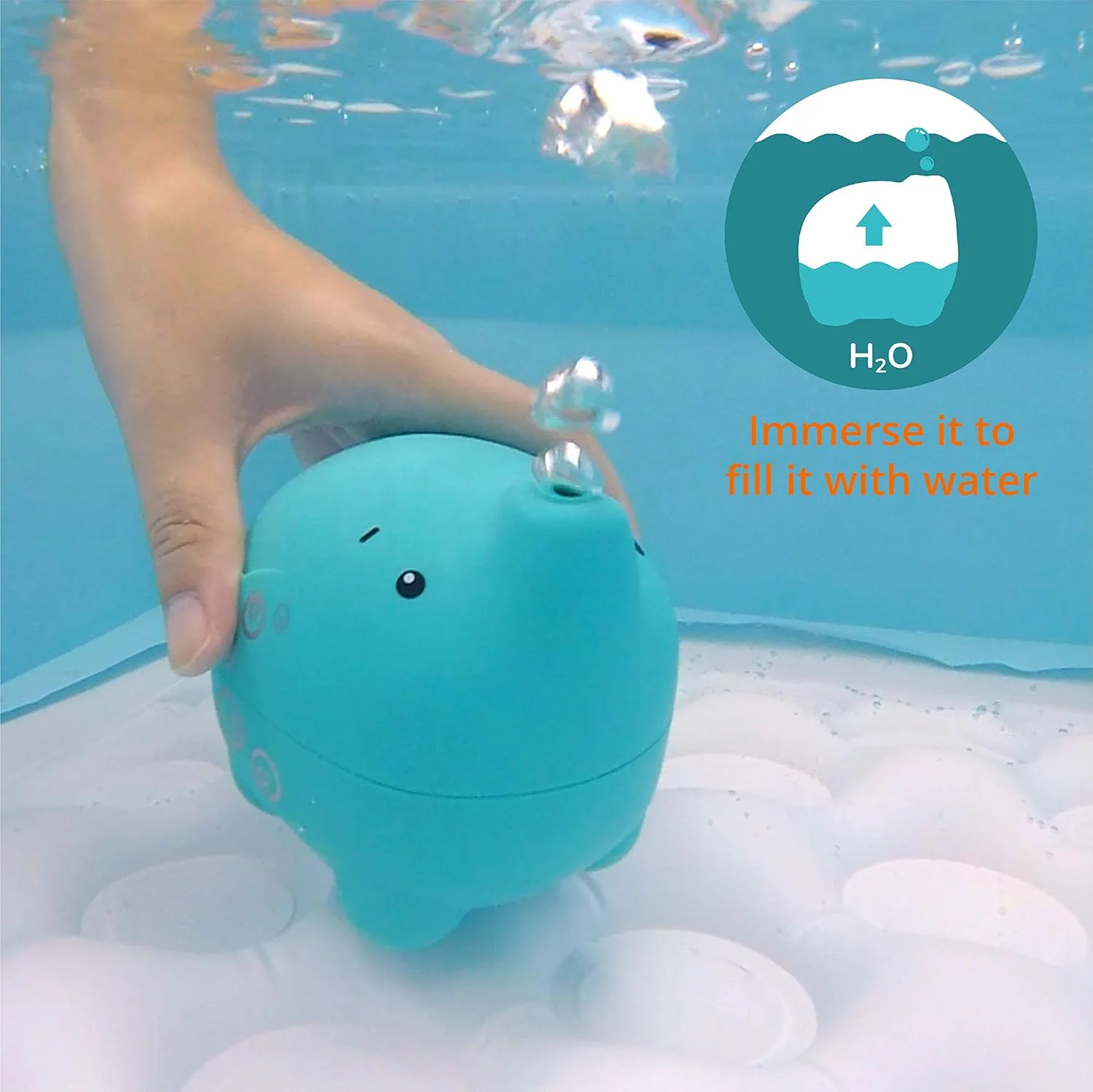 اسباب بازی حمام، سر دوش دستی، آبشار بارانی حیوانات، فیل آبی، 615Y