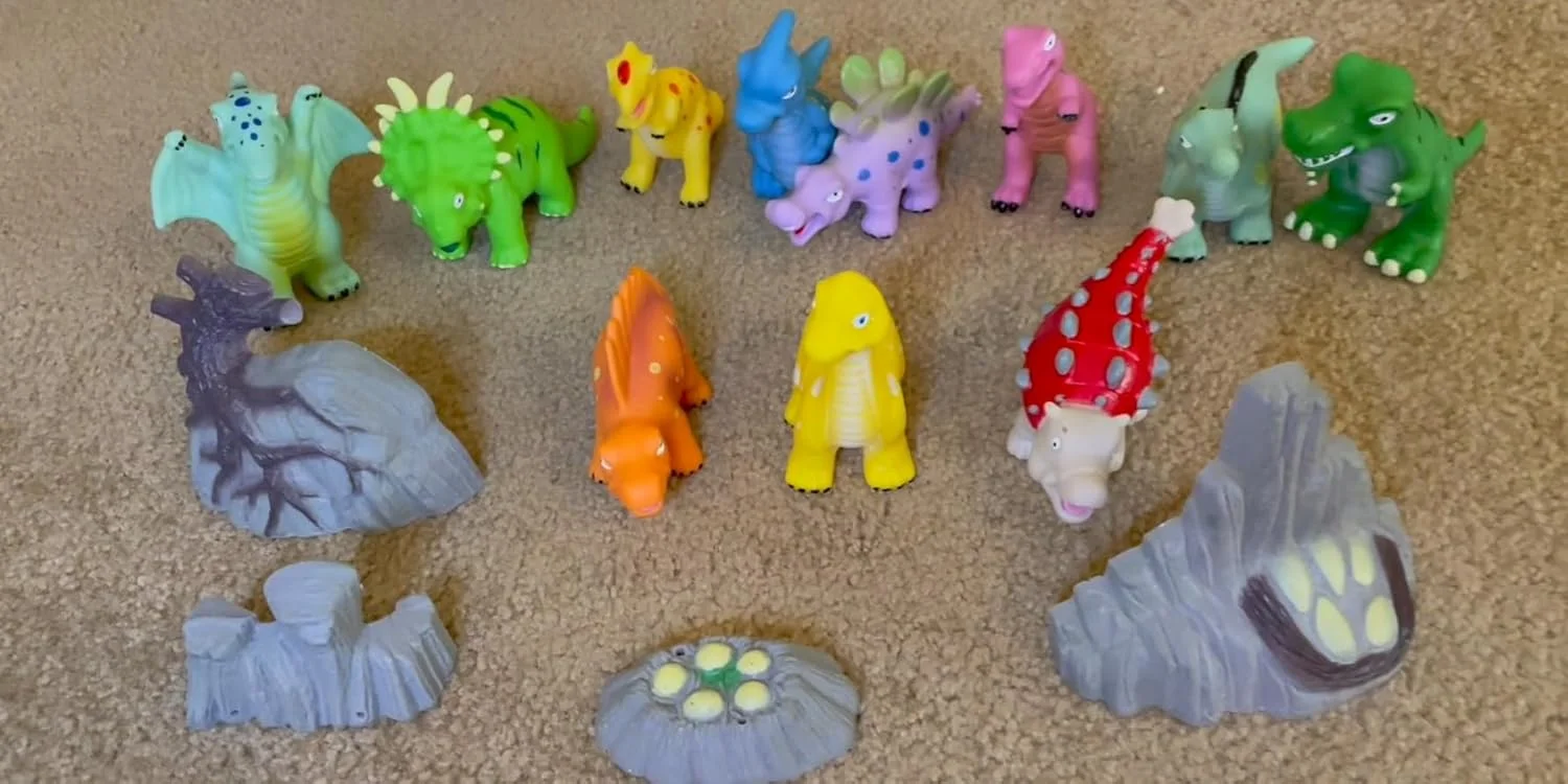 اسباب بازی های حمام دایناسور Hely Cancy برای کودکان نوپا، بدون سوراخ، اسباب بازی های استخر آب دوش وان کودک