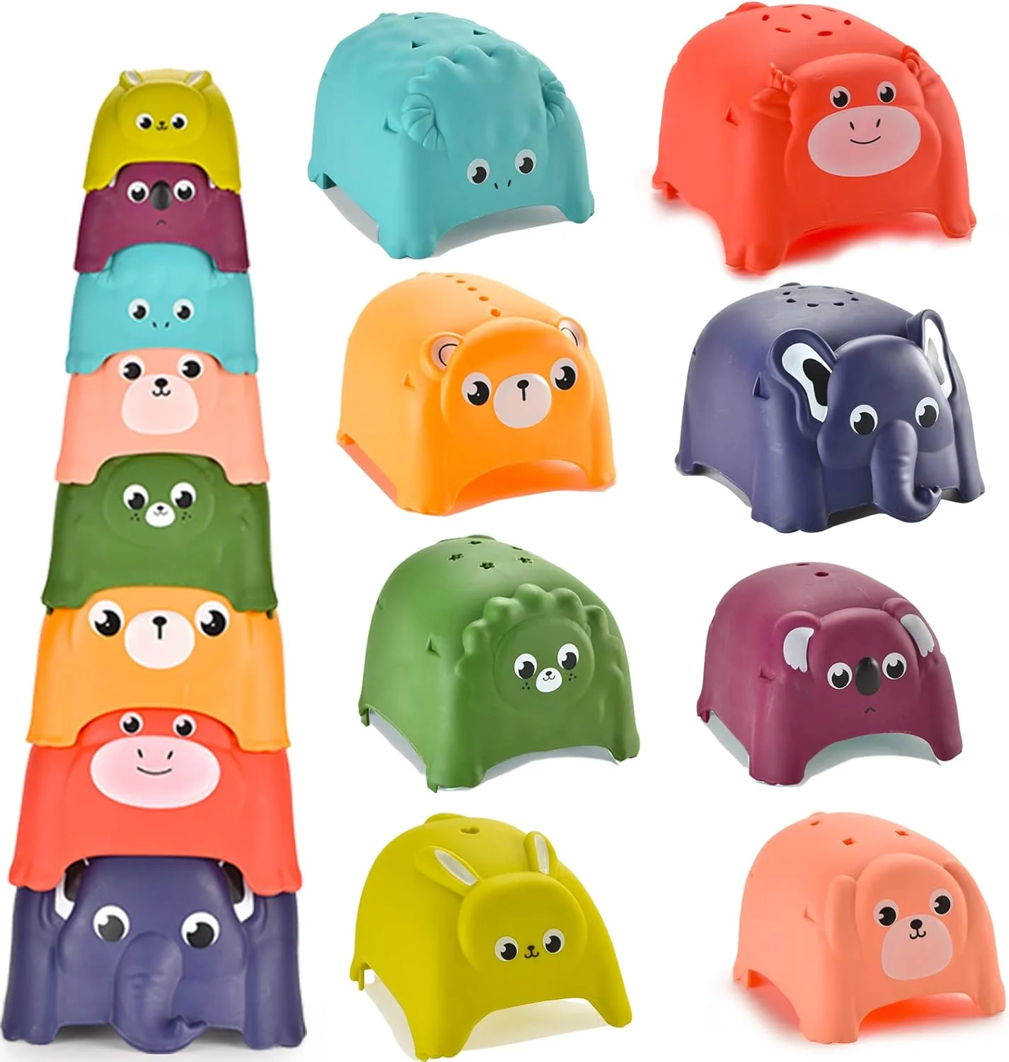 اسباب بازی های حمام کودک، اسباب بازی های چیدنی برای بازی در وان، ساحل و مهمانی استخر