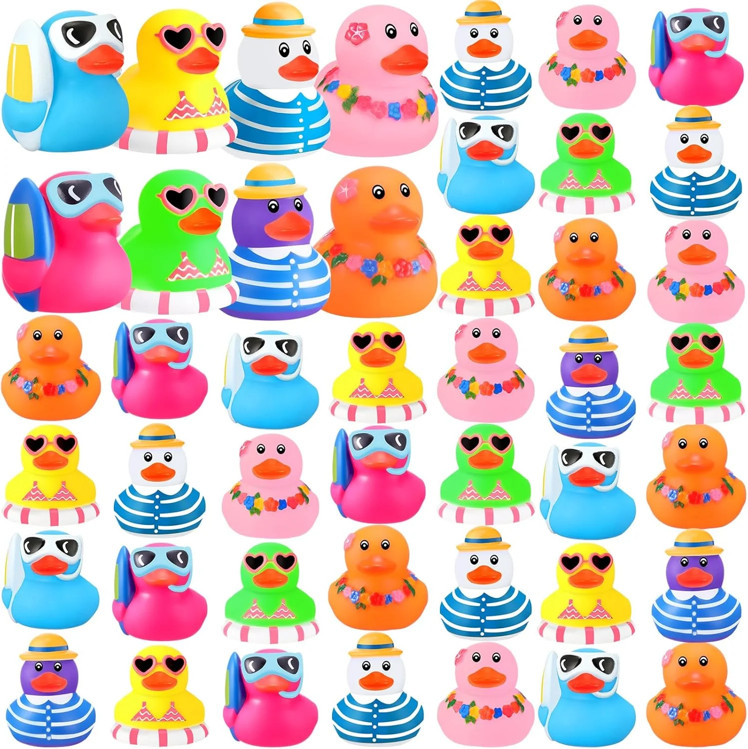 اردک های لاستیکی کوچک Honoson مناسب برای ساحل و استخر، اسباب بازی های حمام شناور خنده دار، اردک های صدادار برای فعالیت های آبی استخر، جشن تولد و مهمانی (72 عدد)