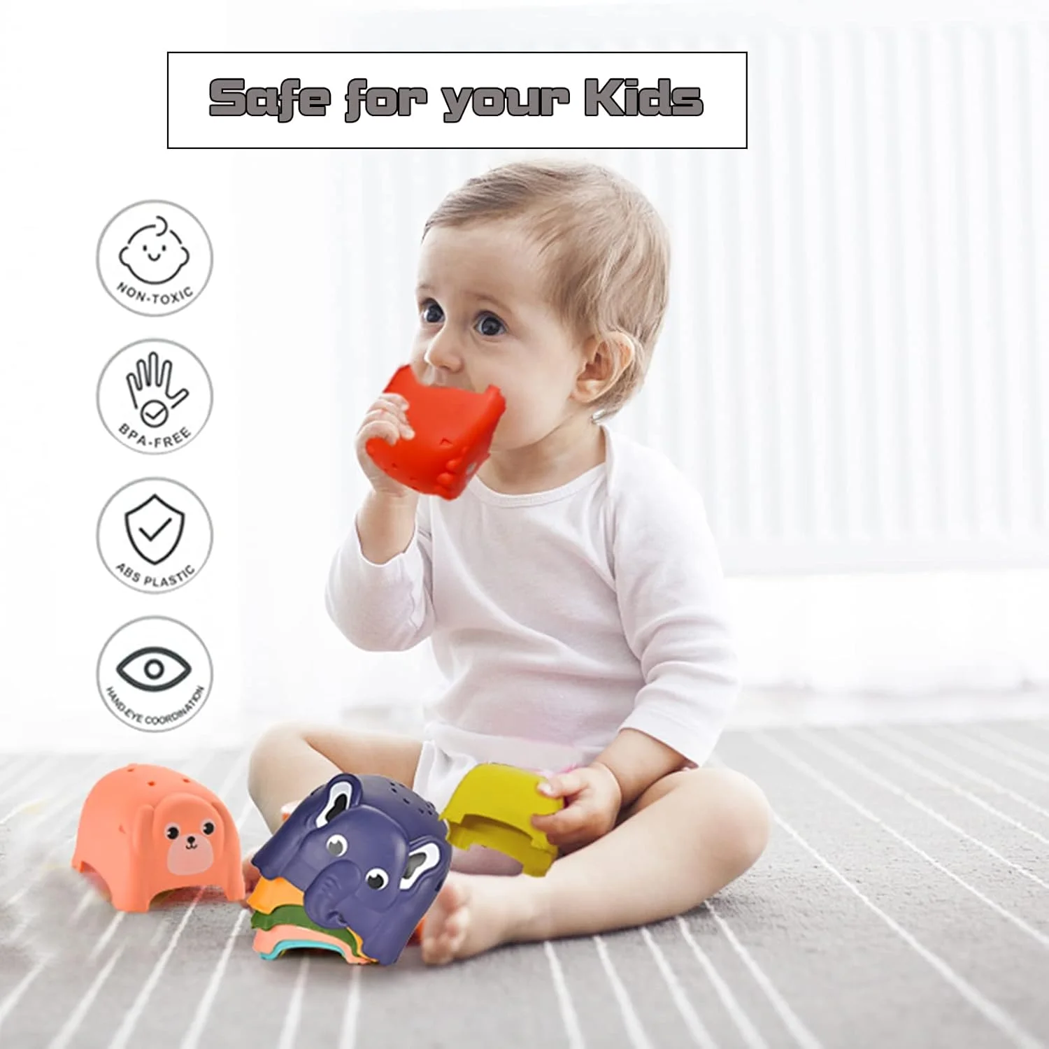 اسباب بازی های حمام کودک، اسباب بازی های چیدنی برای بازی در وان، ساحل و مهمانی استخر