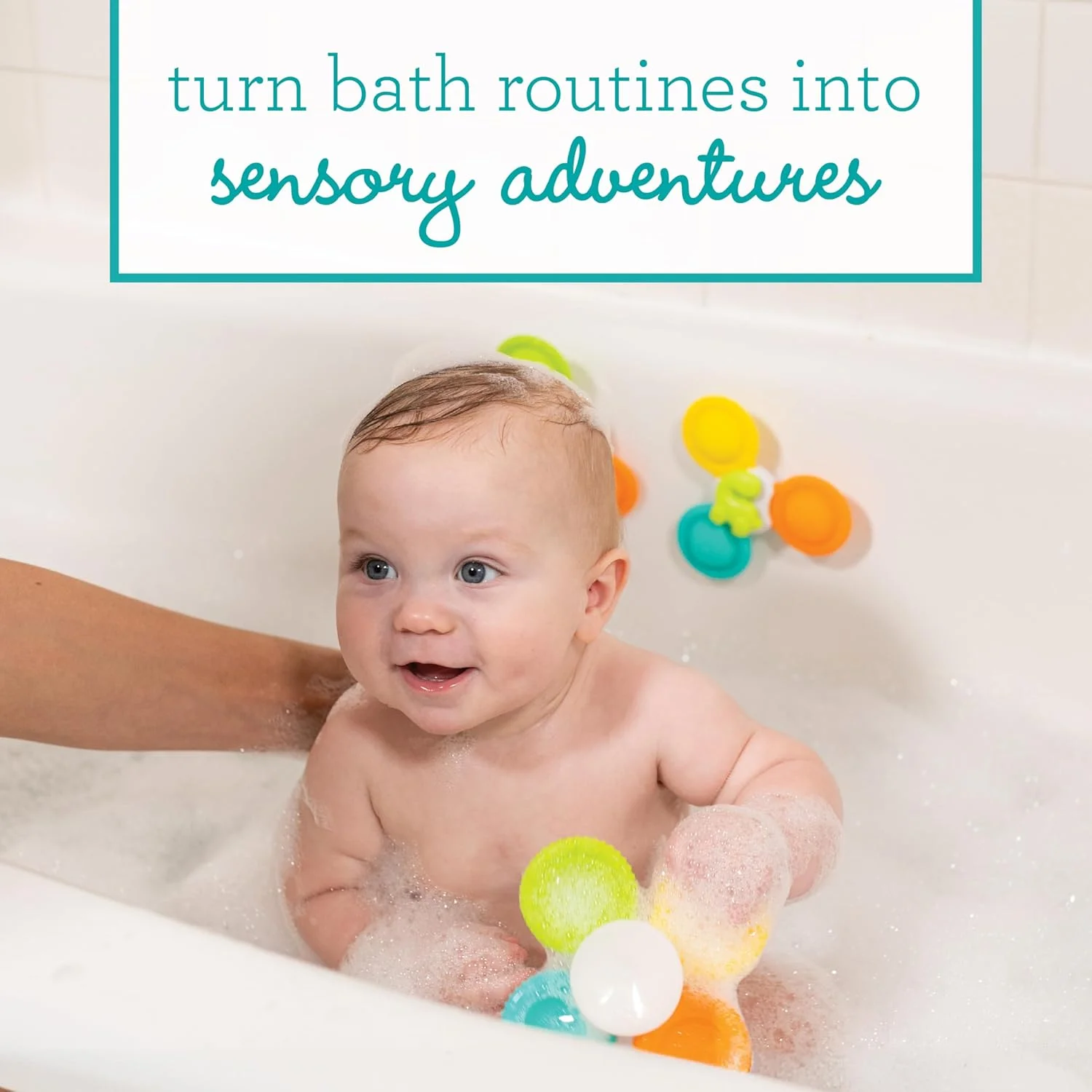 اسباب بازی های چرخشی حمام سیلیکونی اینفانتینو - اسباب بازی های دایناسوری حسی با مکنده، سرگرمی جذاب برای کودکان نوپا، 3 تکه، 4 ماه به بالا