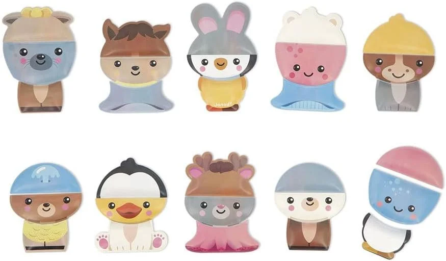 ژانود - بازی مخلوط و جور کن حیوانات برای حمام - اسباب بازی حمام - 30 قطعه فوم شناور و چسبنده - اسباب بازی آموزش زودهنگام - از 2 سال به بالا - J04718