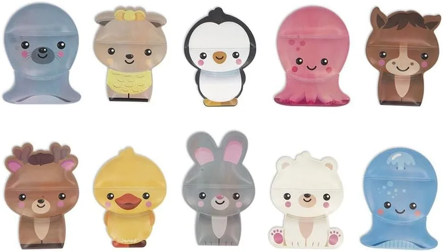 ژانود - بازی مخلوط و جور کن حیوانات برای حمام - اسباب بازی حمام - 30 قطعه فوم شناور و چسبنده - اسباب بازی آموزش زودهنگام - از 2 سال به بالا - J04718