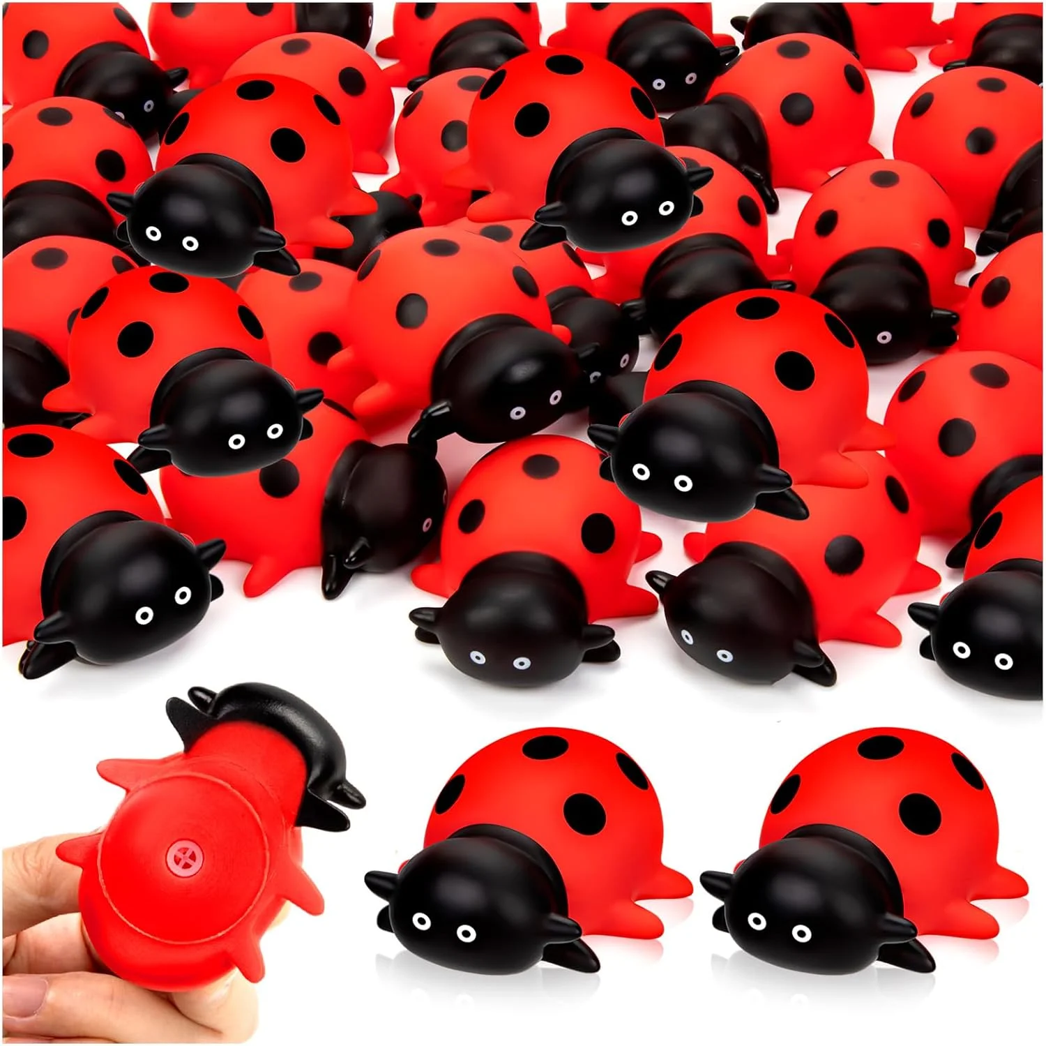 25 عدد مینی اسباب بازی کفشدوزک، حیوانات حمام واقعی کفشدوزکی، کفشدوزک برای اسباب بازی های شناور وان حمام، تزئینات جشن تولد تابستانی