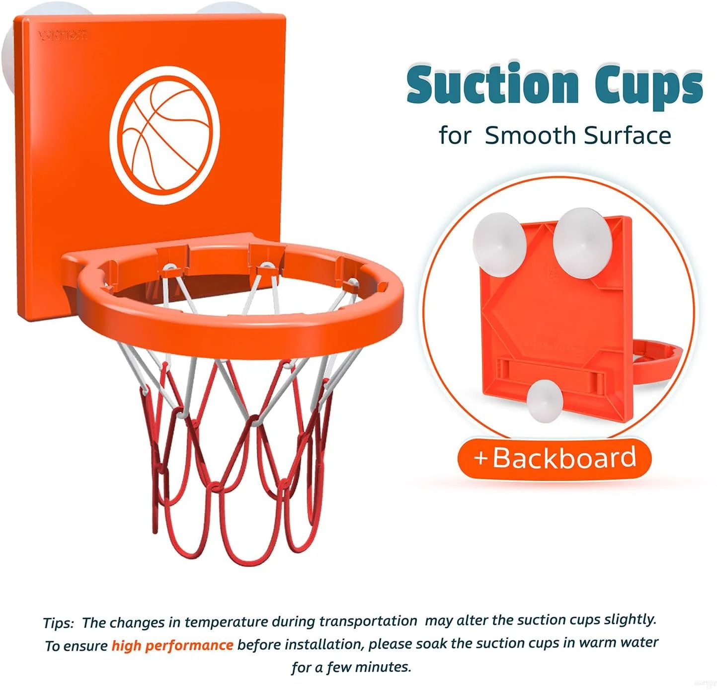 اسباب بازی حمام - حلقه بسکتبال وان حمام برای کودکان و نوپایان - اسباب بازی های حمام بدون کپک با چسبانک - 4 توپ نرم و بدون سوراخ - اسباب بازی های وان حمام برای کودکان، نوپایان، پسران و دختران - حلقه بسکتبال کوچک