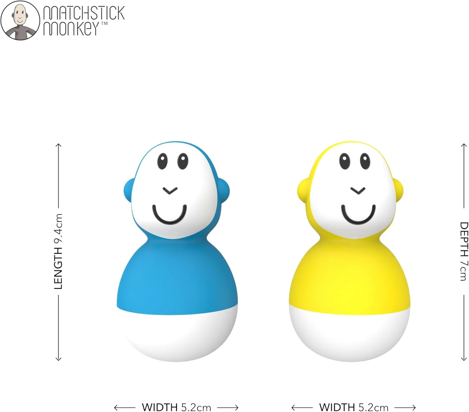 اسباب بازی های حمام Matchstick Monkey، اسباب بازی های شناور حمام کودک، ضد میکروبی، گرفتن آسان، یادگیری حسی - 2 عدد، 12 ماهه و بالاتر، آبی و زرد