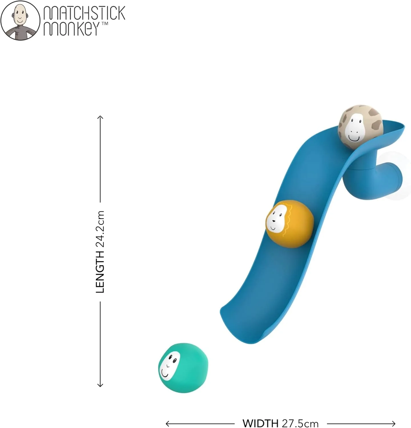 ست سرسره حمام Matchstick Monkey، اسباب بازی های حمام برای کودکان نوپا 1 سال به بالا، اسباب بازی های حمام یادگیری حسی سرگرم کننده و بازیگوش