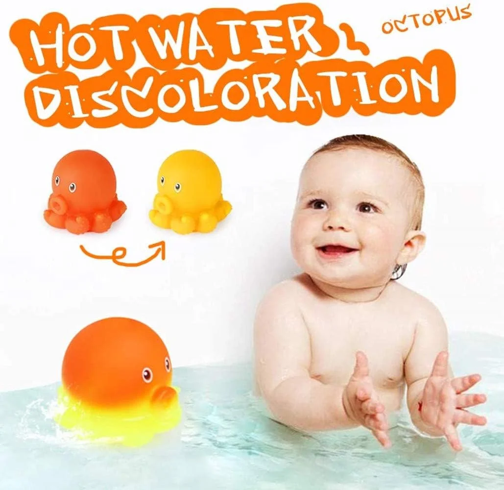 اسباب بازی حمام کودک موموبیر، مجموعه 7 عددی اسباب بازی استخر ماهی با تور، قابلیت پاشش آب، صدا و تغییر رنگ