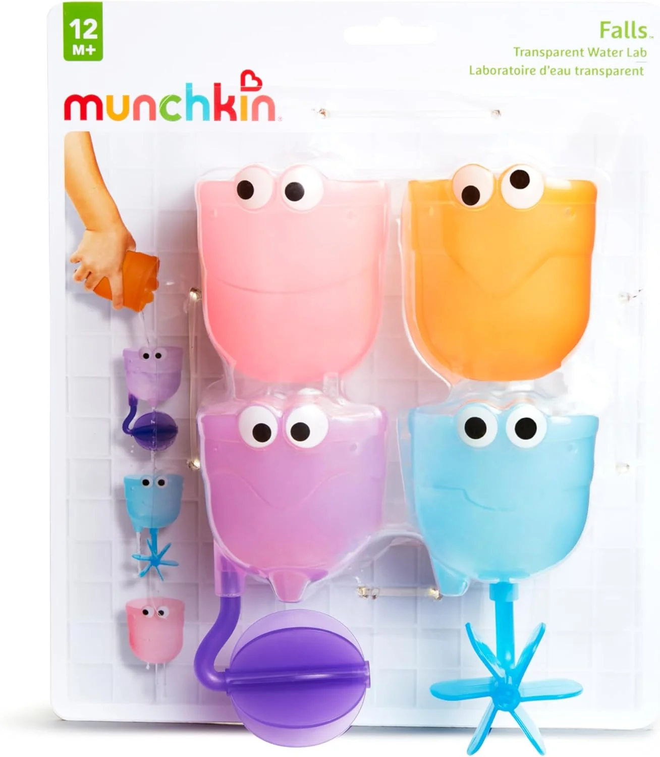 ست اسکوپ و آبریز حمام Munchkin Falls™، اسباب بازی حمام، سرگرمی و فعالیت حمام، اسباب بازی رنگارنگ برای سرگرم کردن کودکان، نوزاد/کودک نوپا/کودکان، 12 ماه به بالا. بسته 4 عددی