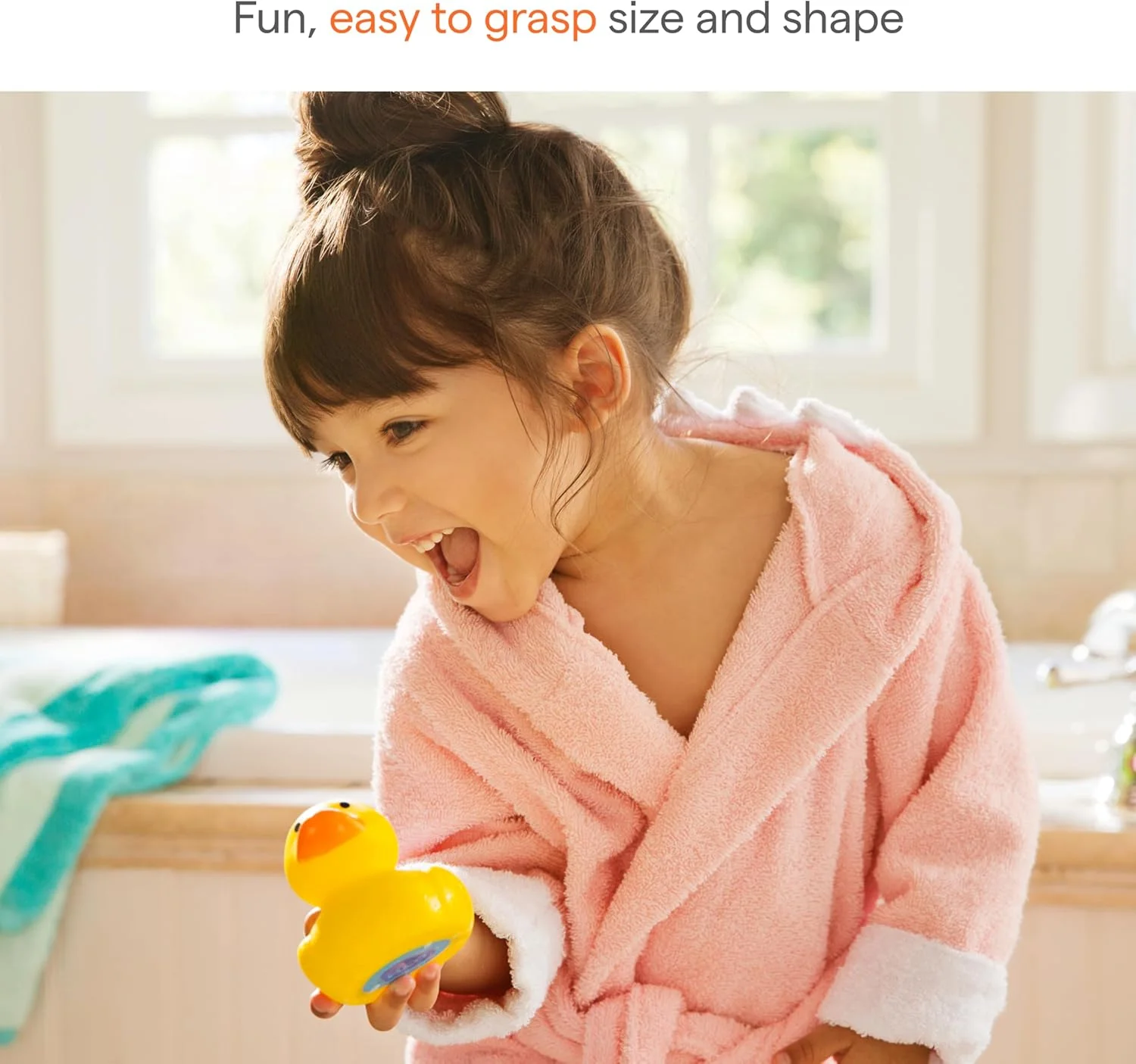 اردک سفید حساس به حرارت مانچکین، کمک به حفظ دمای مناسب آب حمام، تغییر رنگ اردک در صورت خیلی گرم بودن، مناسب نوزاد/کودک نوپا/بچه ها، 0 ماه به بالا.