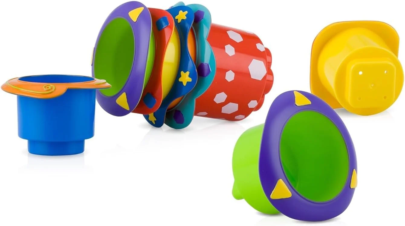 فنجان های چیدنی حمام نابی مدل Splish Splash، 5 تکه، اسباب بازی حمام کودک