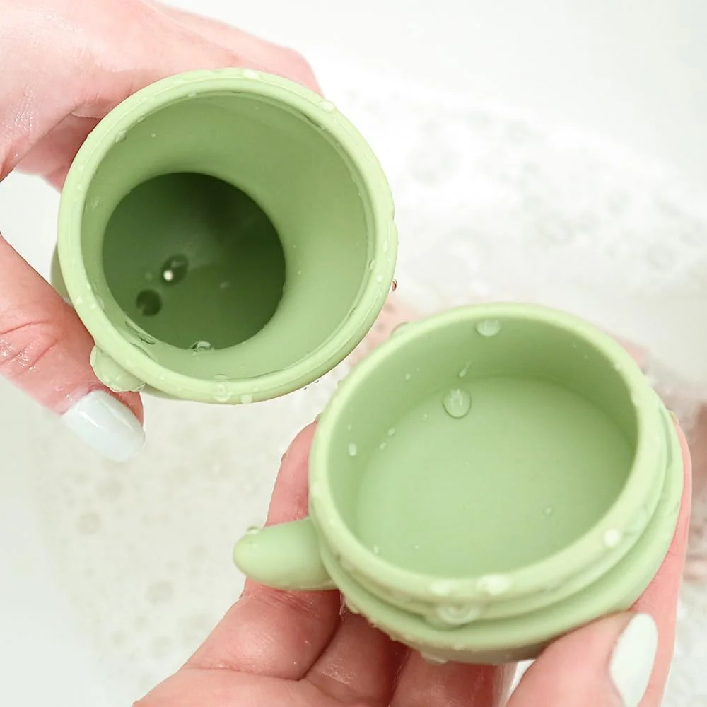 اسباب بازی حمام سیلیکونی پاندا ایر، بسته 4 عددی، مناسب نوزادان 0-6 و 6-12 ماه، اسباب بازی های وان حمام بدون کپک برای کودکان نوپا، اسباب بازی های شنا و دوش غیر سمی برای کودکان 1-3 سال