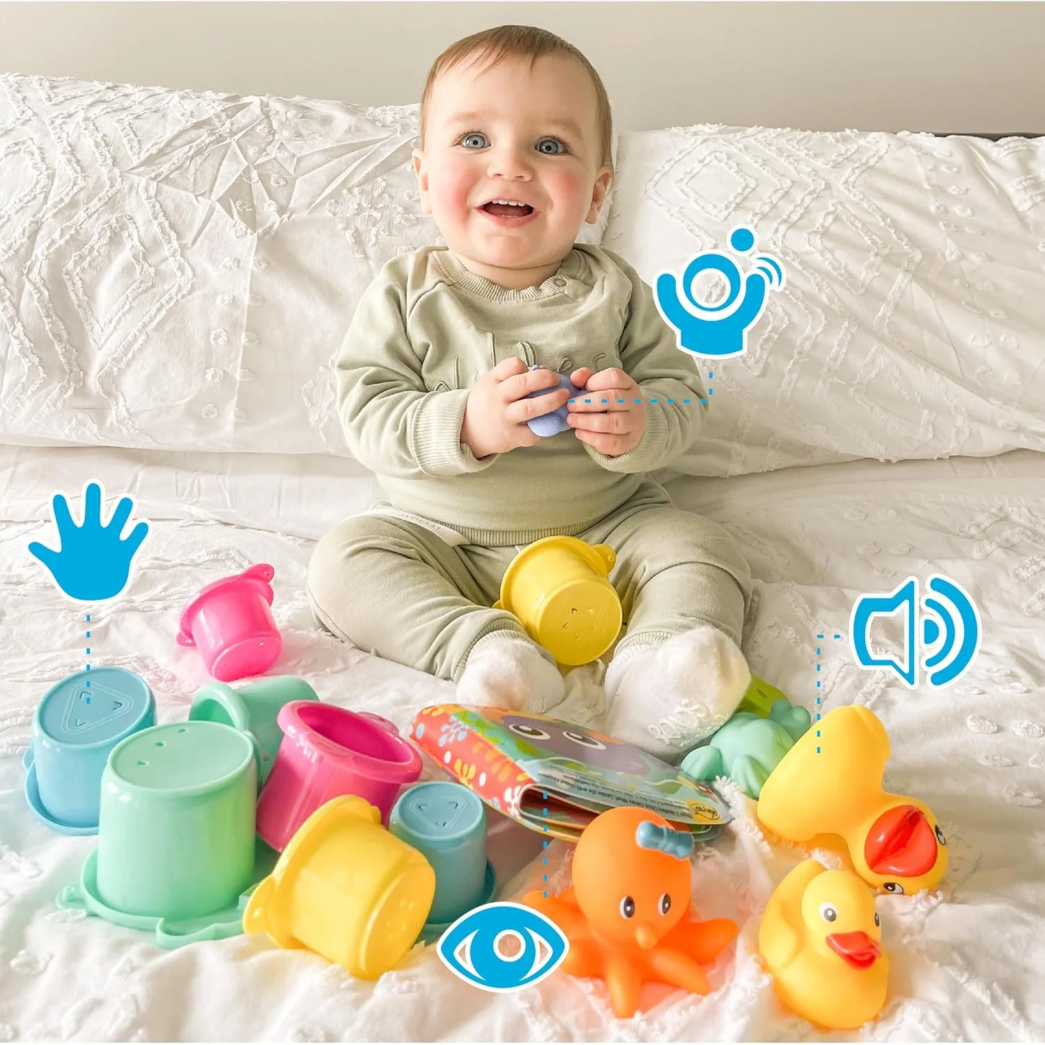 مجموعه اسباب بازی حمام Playgro، ۱۵ تکه