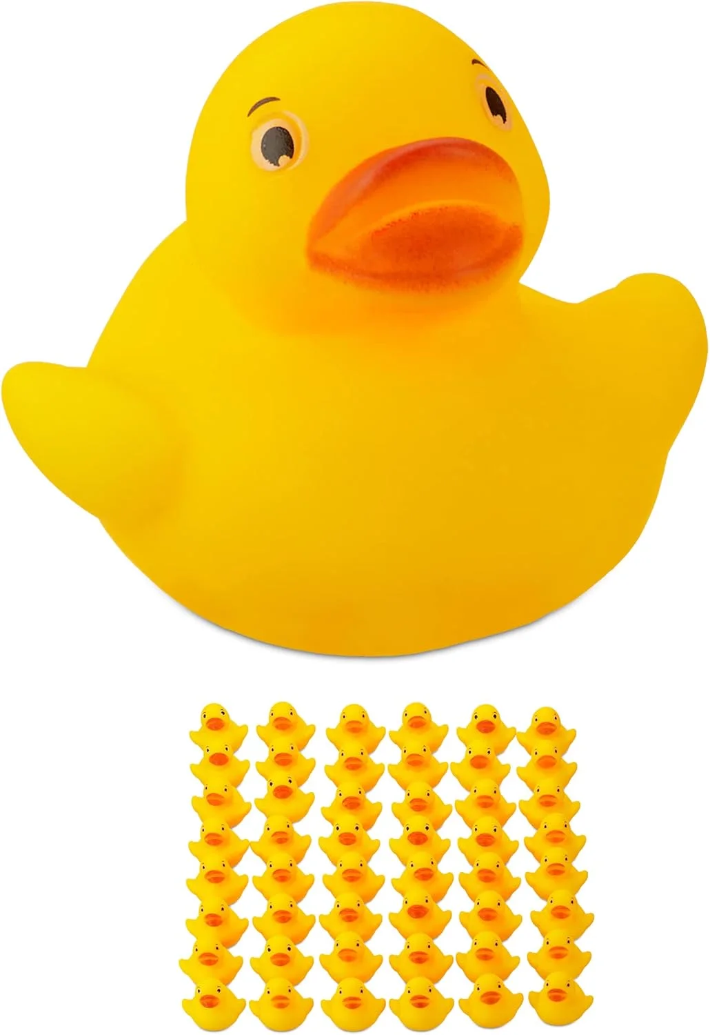 مجموعه ۴۸ عددی اردک های لاستیکی Relaxdays، اردک های صدادار برای حمام، سرگرمی و تزئینات حمام، ۳.۵ سانتی متر، زرد