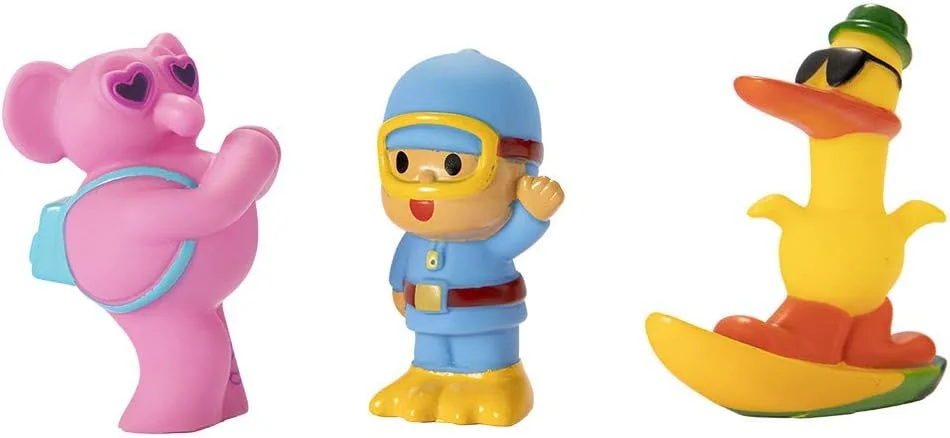 پک 3 عددی فیگورهای پلاستیکی حمام پوکویو TO77200، اسباب بازی های پلاستیکی شناور برای کودکان نوپا، سرگرمی آبی ایمن و خلاقانه