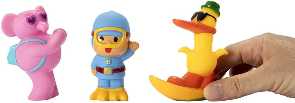 پک 3 عددی فیگورهای پلاستیکی حمام پوکویو TO77200، اسباب بازی های پلاستیکی شناور برای کودکان نوپا، سرگرمی آبی ایمن و خلاقانه