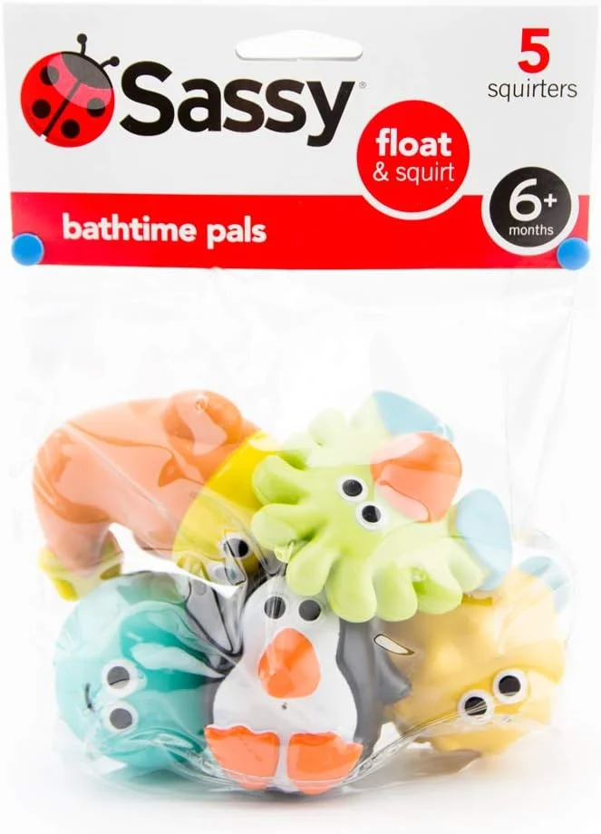 اسباب بازی های آب بازی با مزه، شناور و فواره ای، 9+ ماه، مجموعه 5 تایی شخصیت های دریایی