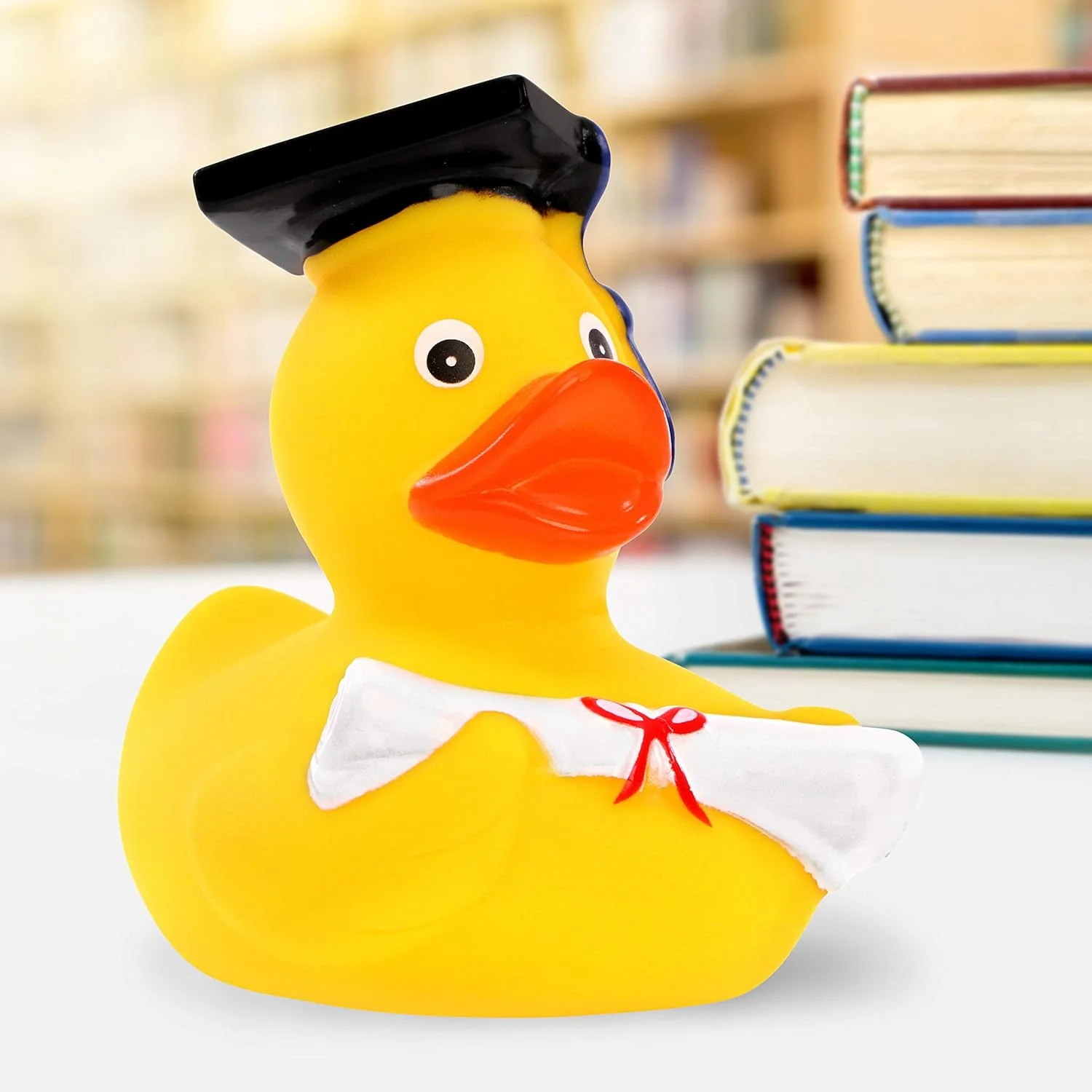 اردک حمام اشنابلز فارغ التحصیل - هدیه برای دانشجویان لیسانس و فوق لیسانس - طلسم شانس خنده دار و اصیل - اردک اسباب بازی تزئینی برای وان حمام