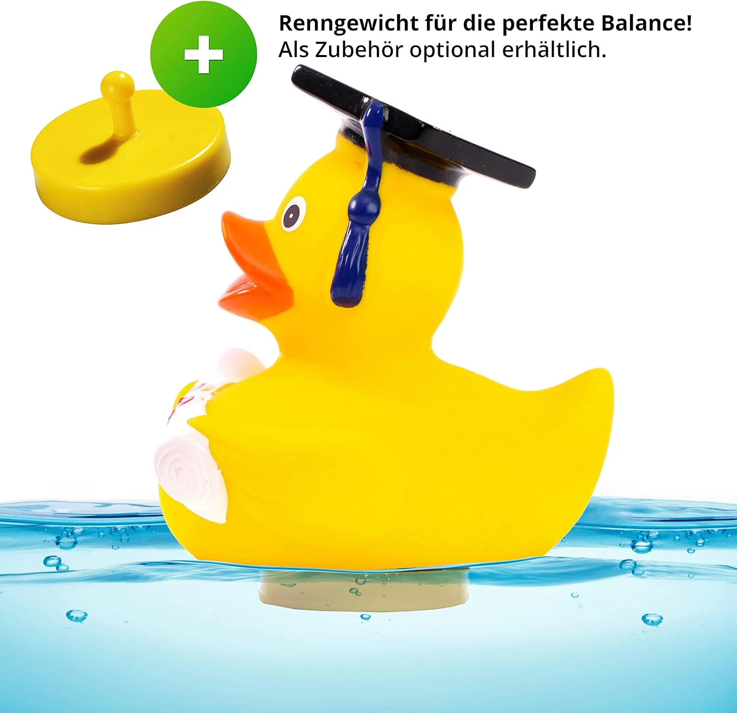 اردک حمام اشنابلز فارغ التحصیل - هدیه برای دانشجویان لیسانس و فوق لیسانس - طلسم شانس خنده دار و اصیل - اردک اسباب بازی تزئینی برای وان حمام