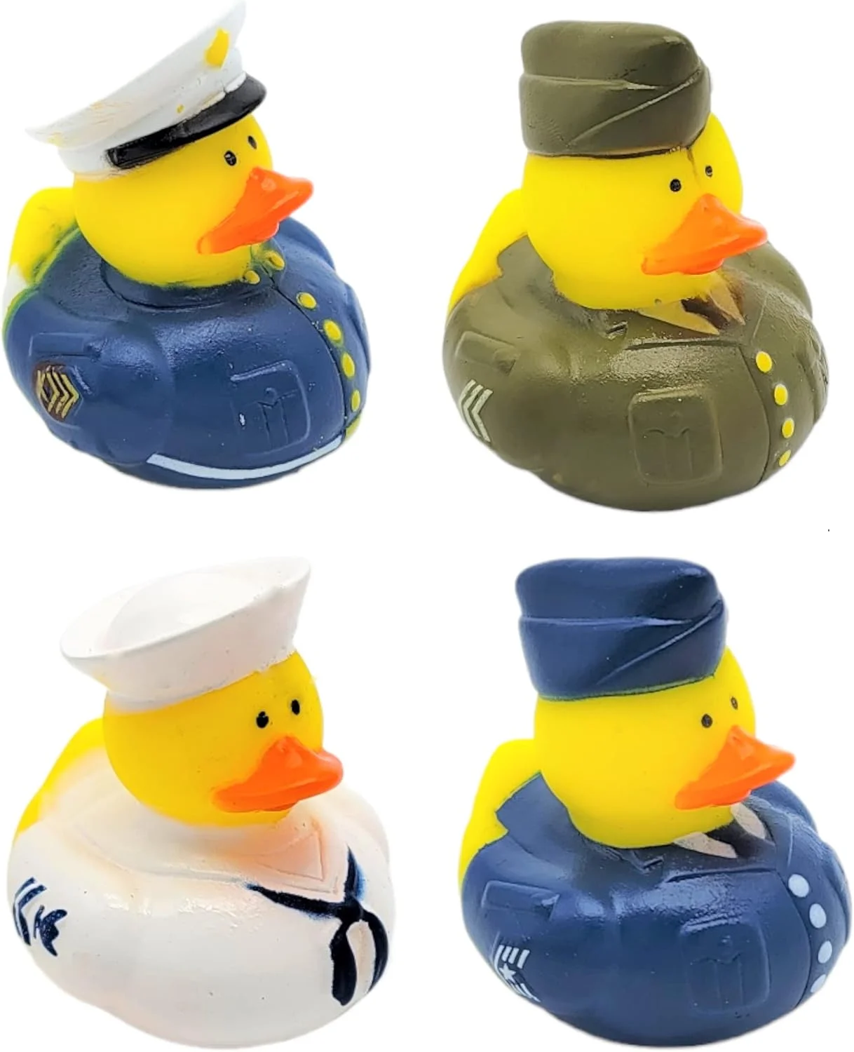 اردک های لاستیکی جذاب (2 اینچ) سایز استاندارد. (بسته 12 عددی) اسباب بازی های استخر و وان حمام اردک بامزه. (اردک های لاستیکی با طرح نیروهای مسلح)
