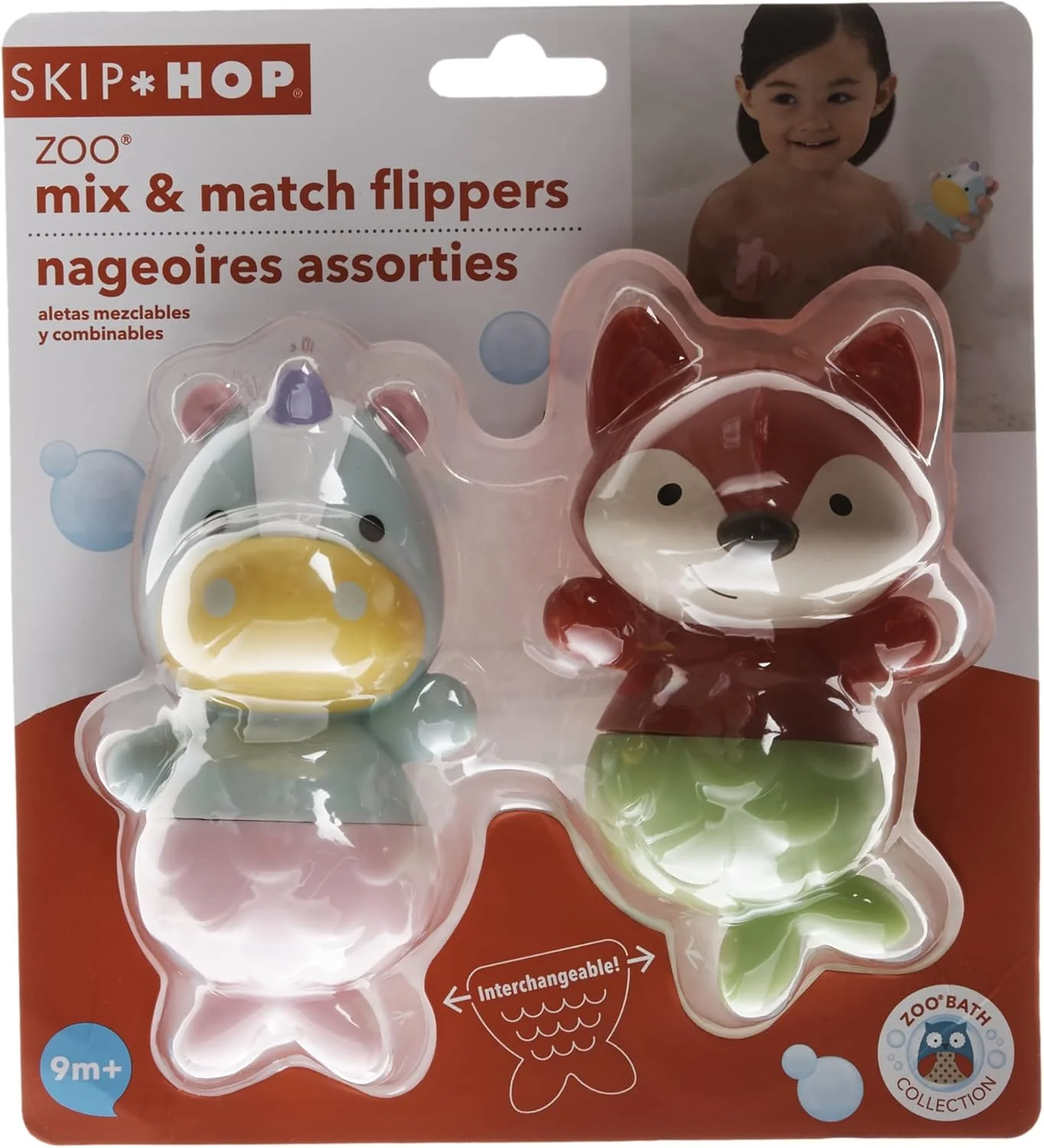 اسباب بازی حمام کودک Skip Hop، فلیپرز مدل باغ وحش، تکشاخ/روباه