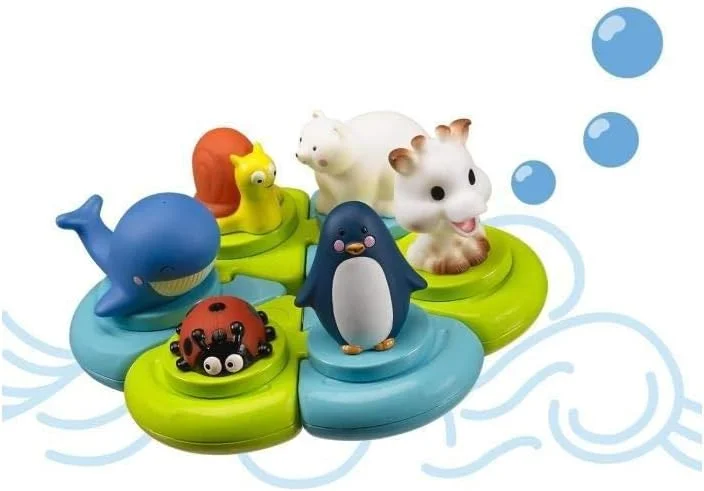 پازل حمام زرافه سوفی - اسباب بازی های شناور آبی برای نوزادان