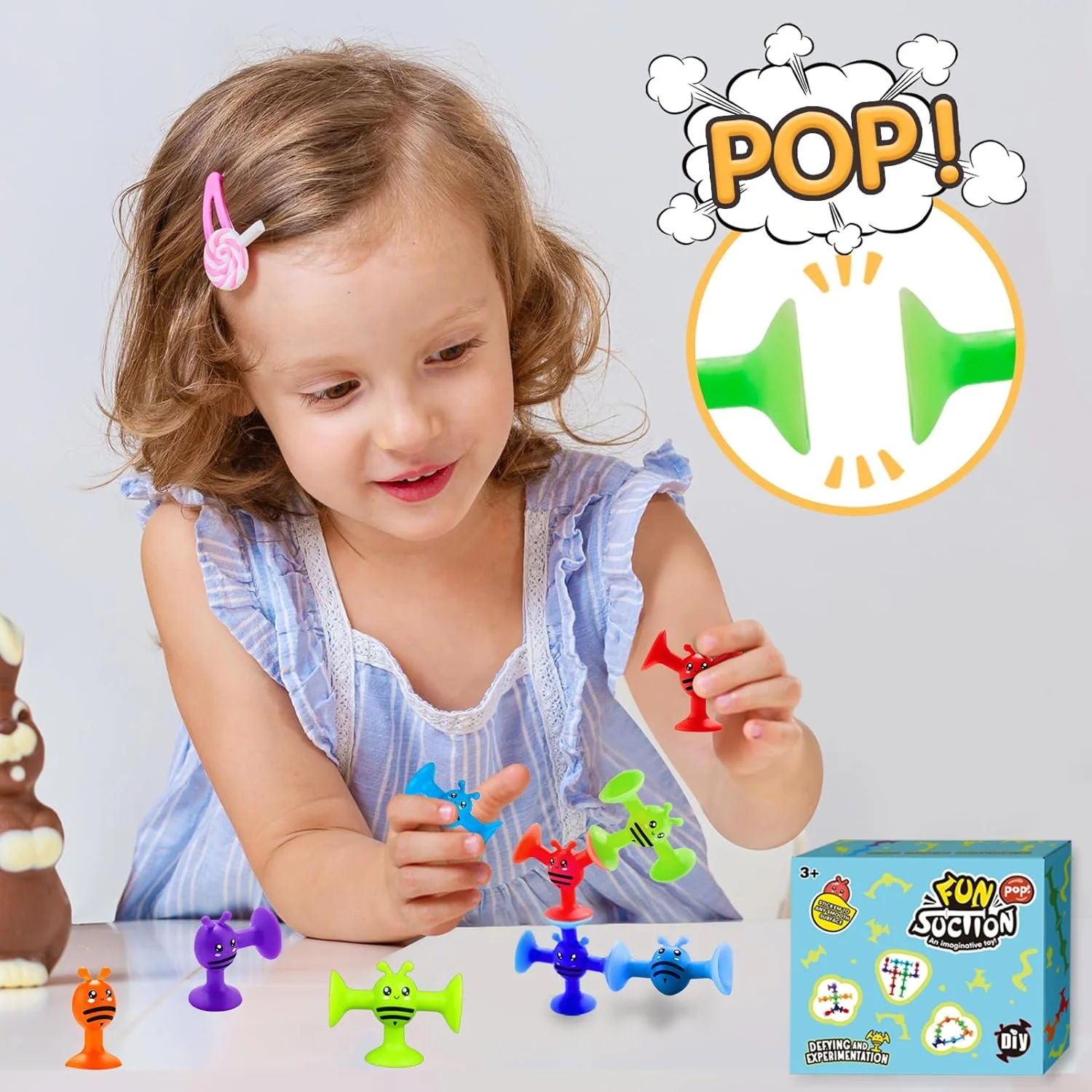 اسباب بازی فنجان مکشی برای کودکان بالای 3 سال، اسباب بازی های مکشی 40 تکه، اسباب بازی های ساختنی برای حمام، اسباب بازی های حسی مونته سوری برای کاهش استرس، هدیه برای پسران و دختران 6 تا 8 ساله