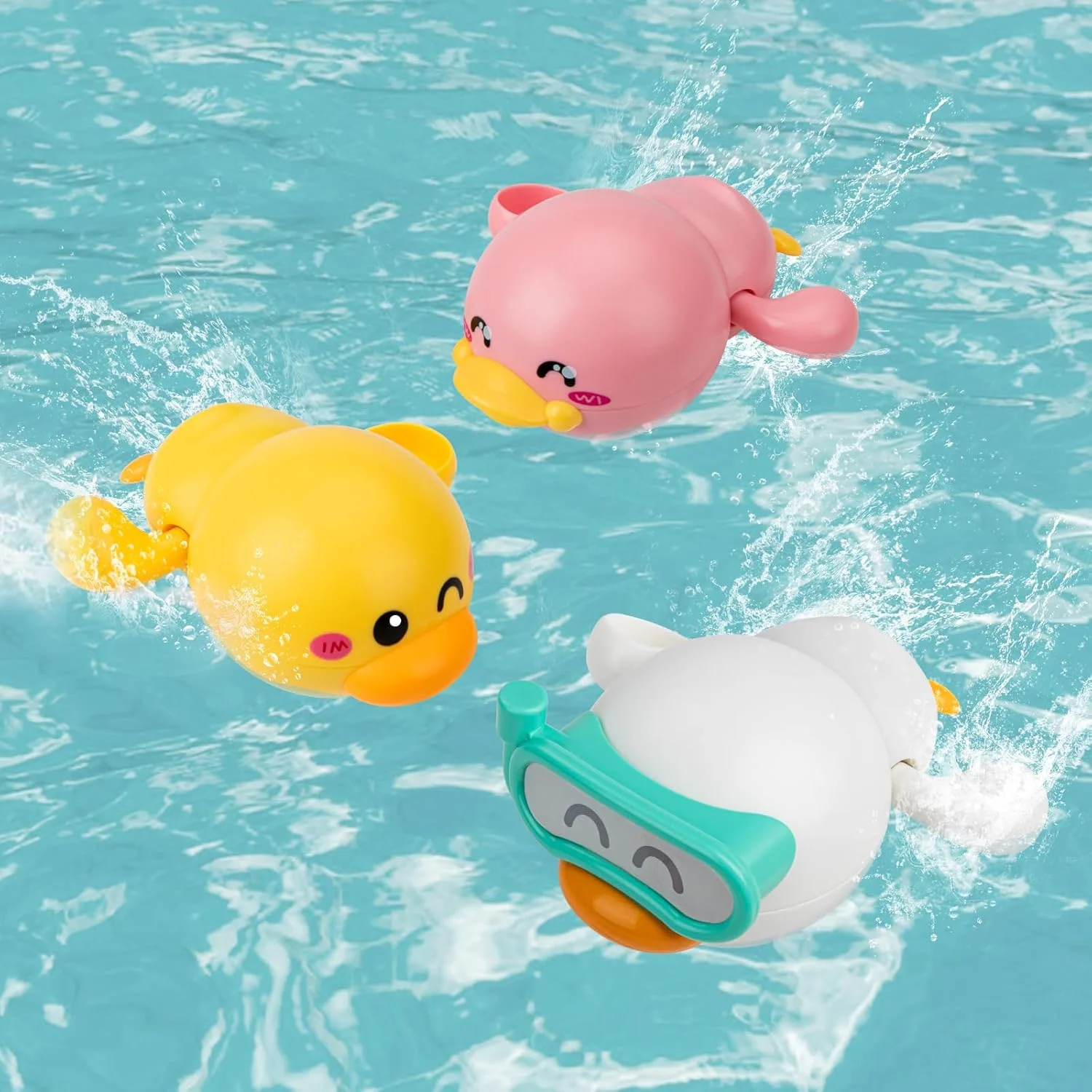 اسباب بازی حمام توبی هی، بسته 3 عددی اردک های شناور بامزه، اسباب بازی های کوکی شناور استخر آب برای کودکان 1 ساله، هدیه برای نوزادان و کودکان نوپا
