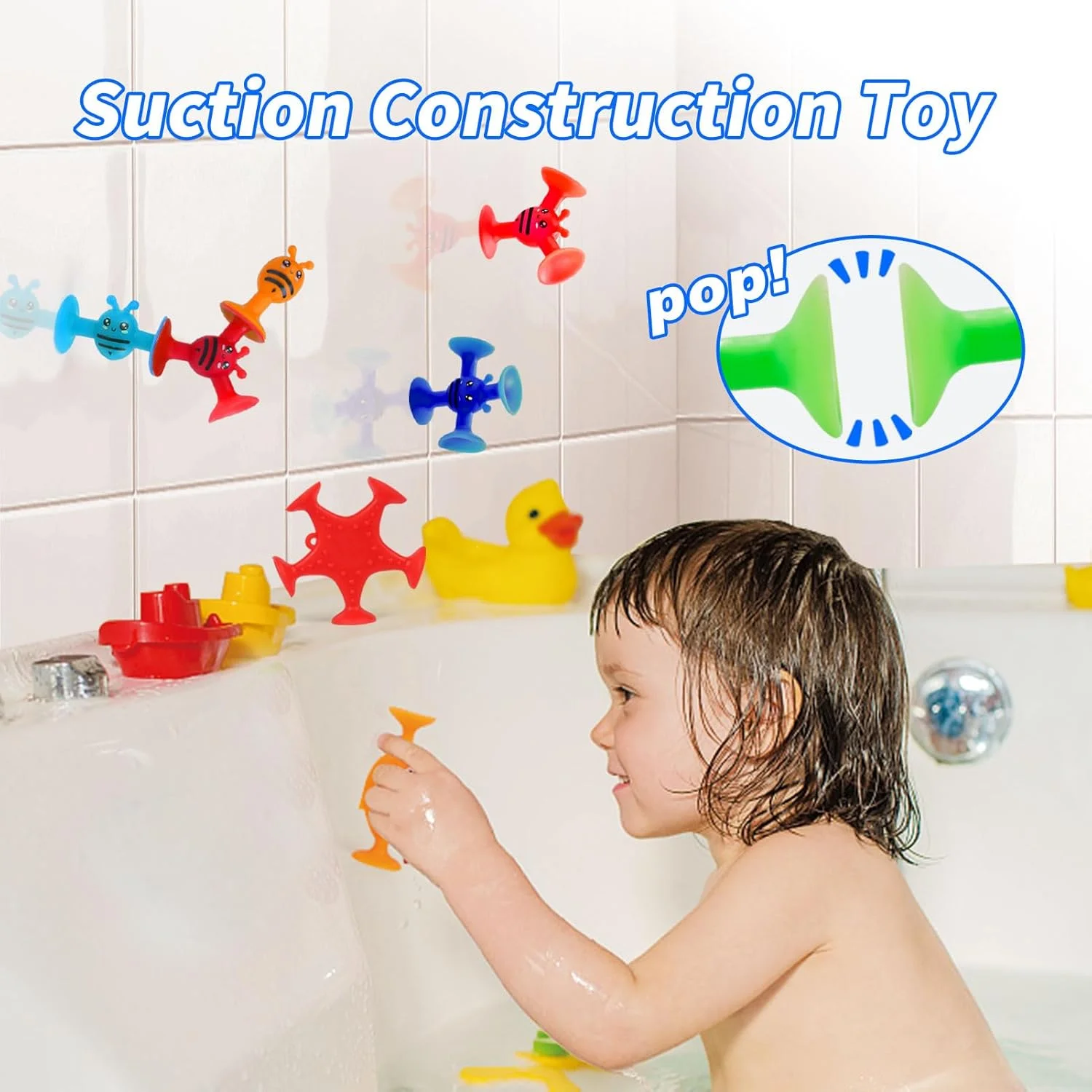 اسباب بازی های حمام چسبانکی کودک، 45 تکه چسبانک حیوانات برای کودکان 3 ساله، ابزار حمام دوشی پنجره ای با محفظه تخم دایناسور، هدایای حسی مونته سوری برای پسران و دختران 4 تا 8 ساله