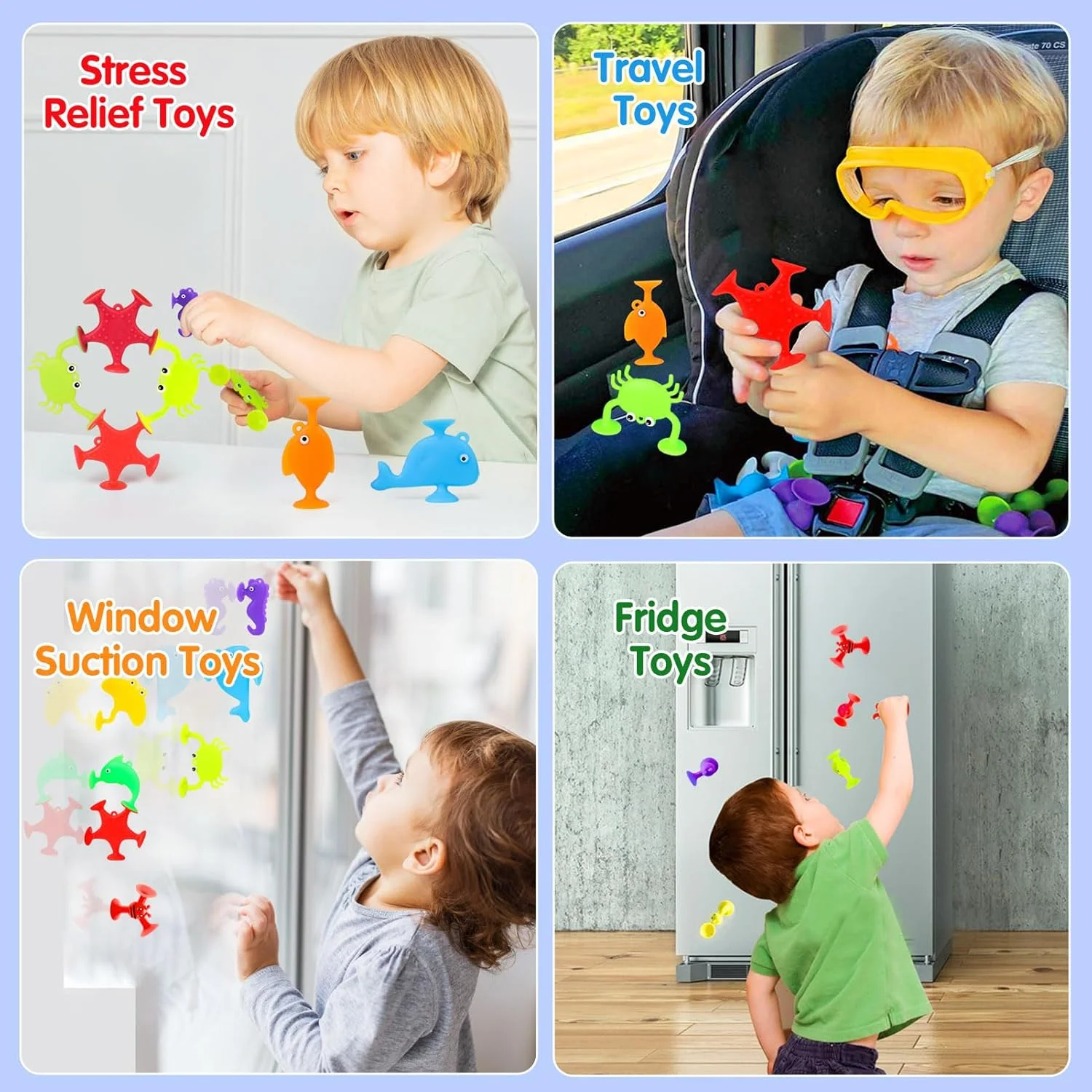 اسباب بازی های حمام چسبانکی کودک، 45 تکه چسبانک حیوانات برای کودکان 3 ساله، ابزار حمام دوشی پنجره ای با محفظه تخم دایناسور، هدایای حسی مونته سوری برای پسران و دختران 4 تا 8 ساله