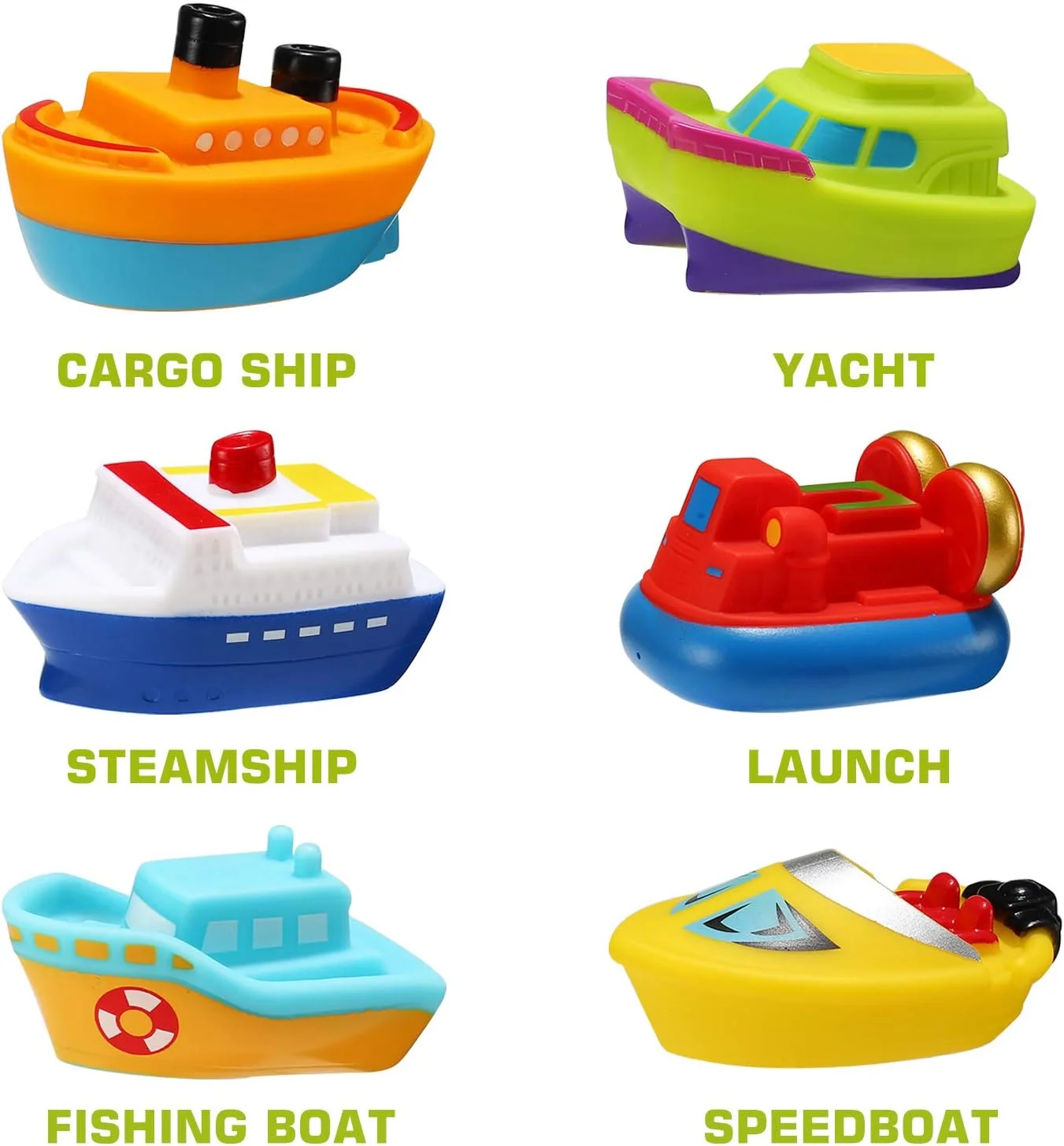 اسباب بازی حمام، مجموعه 6 عددی قایق شناور لاستیکی چراغ دار، تغییر رنگ نور چشمک زن در آب، هدیه وان برای نوزاد کودک نوپا، اسباب بازی کشتی وان برای بازی دوش حمام مهمانی استخر