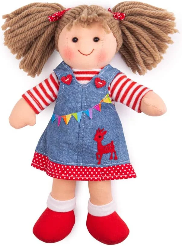 عروسک هتی Bigjigs Toys - عروسک پارچه ای کوچک و بغلی