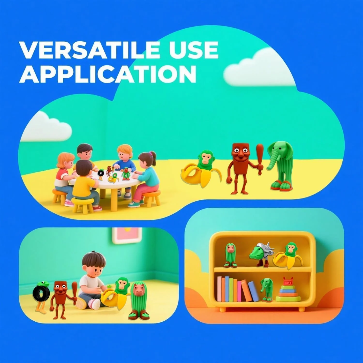 24 عدد اسباب بازی ترالالرو ترالالا، تونگ تونگ ساهور و بیشتر - مینی اسباب بازی های کلکسیونی برای دکور میز، BRR BRR Patapim، عروسک فیگور حیوانات کلکسیونی میم کوسه