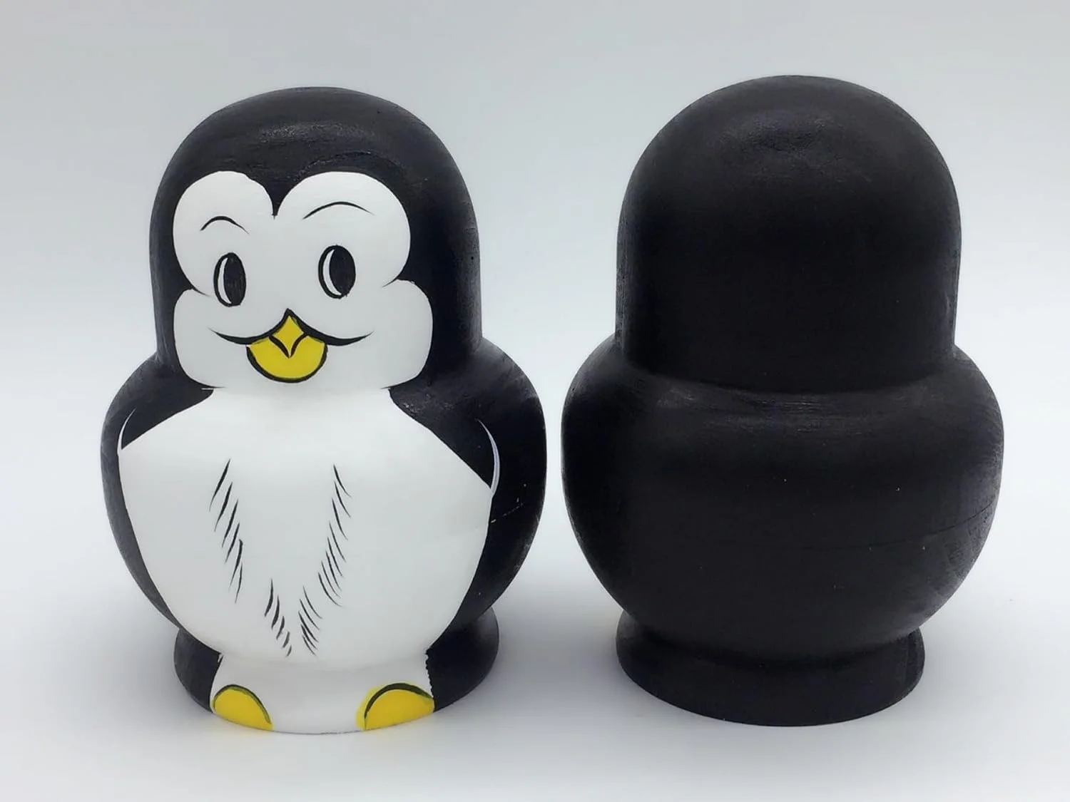 10 عدد عروسک های تودرتوی چوبی دست ساز با طرح حیوانات (پنگوئن)، دکور خانه، عروسک های تودرتو برای کودکان