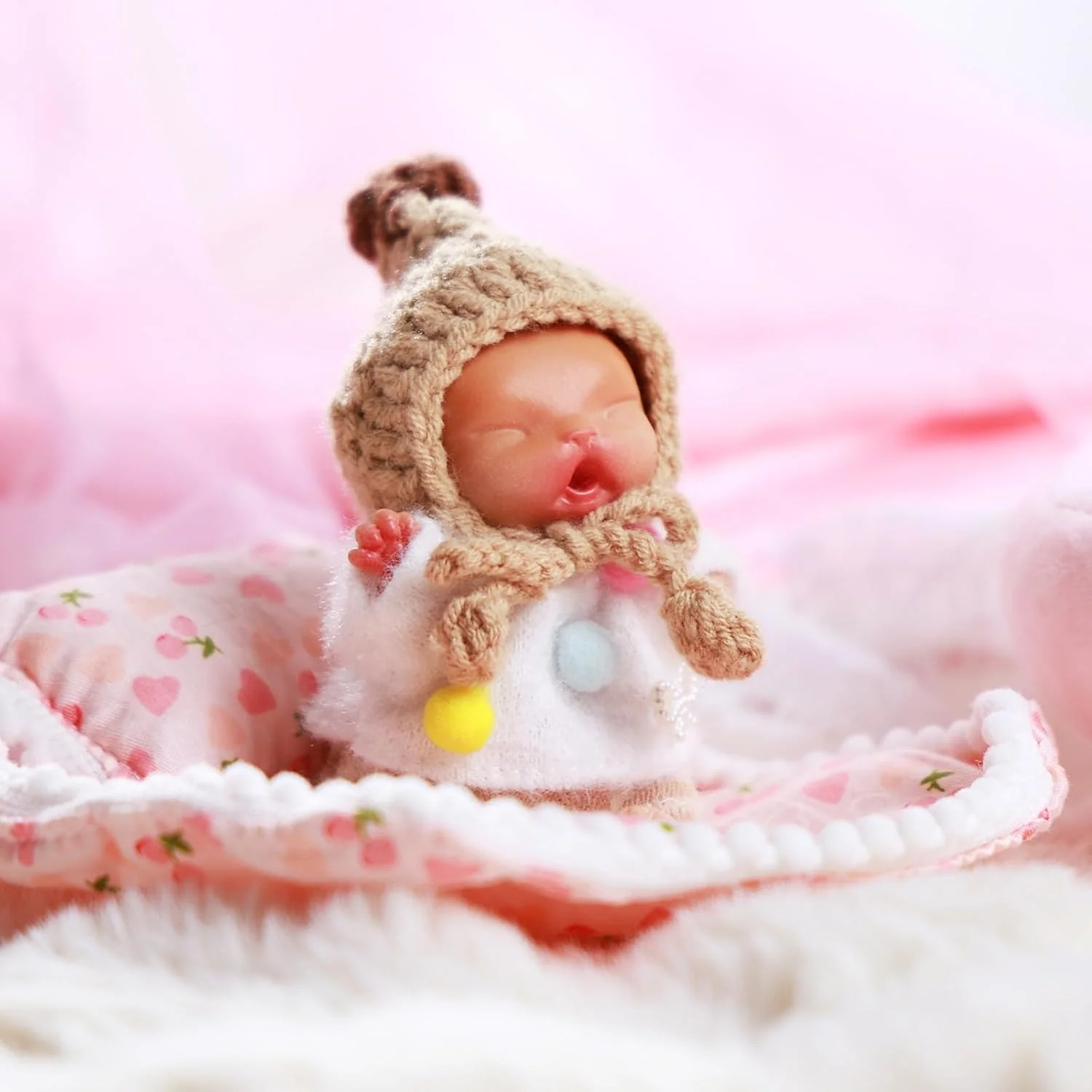 عروسک بچه گربه سیلیکونی 5 اینچی BABESIDE مدل JUSSB001CAT-TC