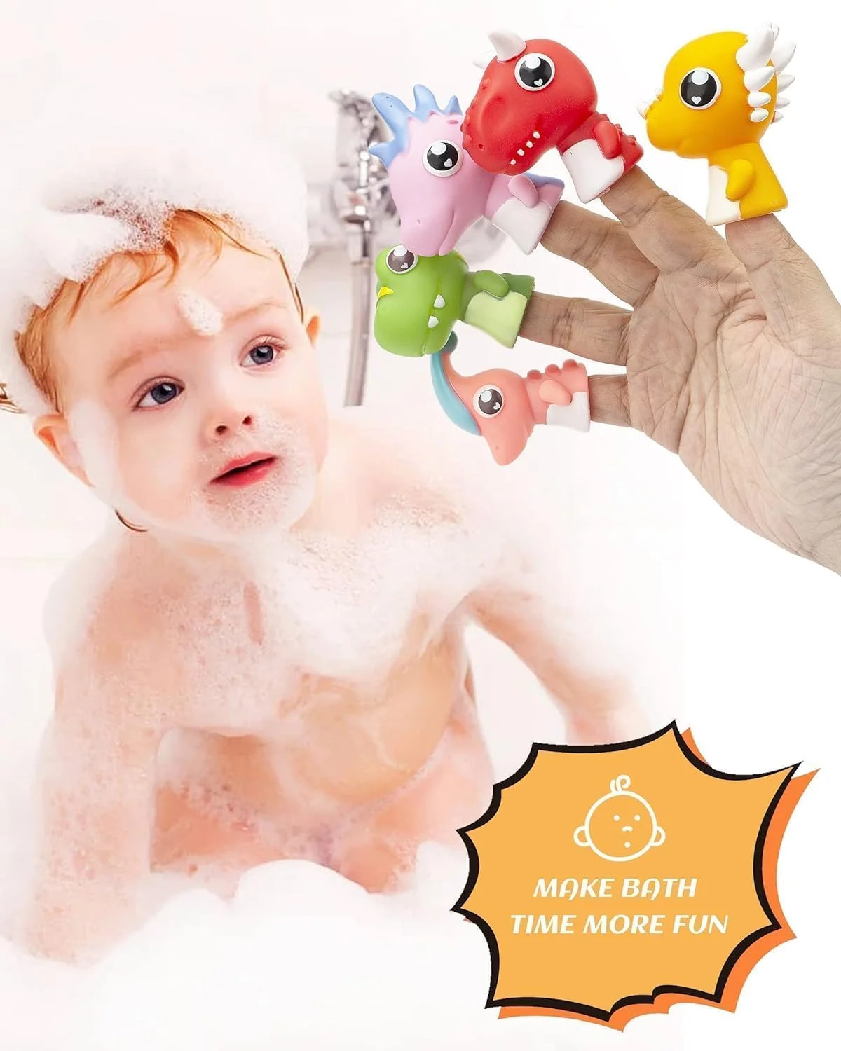 عروسک های انگشتی سیلیکونی حیوانات Baybee برای کودکان - مجموعه 5 عددی | اسباب بازی های عروسکی نرم، فیگورهای عروسکی برای قصه گویی، هدیه اسباب بازی برای کودکان 1 تا 5 ساله پسر و دختر