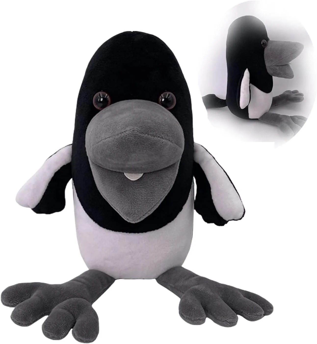 عروسک استیو و مگی | عروسک های حیوانی 22 سانتی متری | کلاغ سیاه بغلی | عروسک نرم برای در آغوش گرفتن و کلکسیون عروسک استیو و مگی | عروسک های حیوانی 22 سانتی متری | کلاغ سیاه بغلی | عروسک نرم برای در آغوش گرفتن و کلکسیون