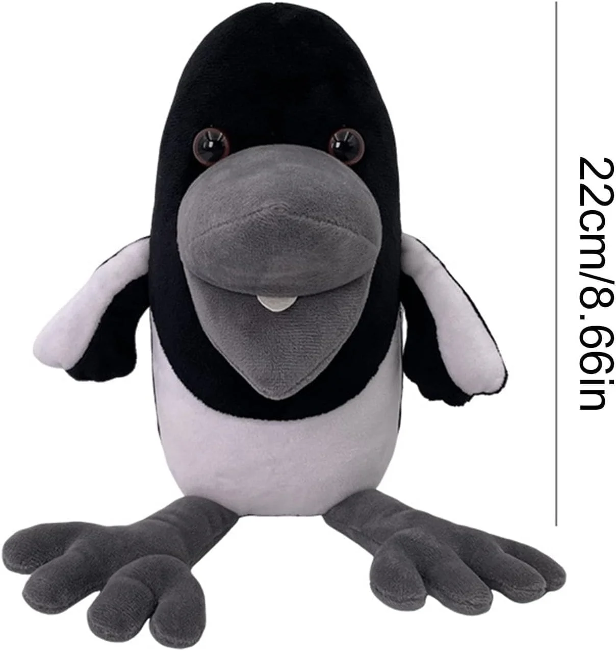 عروسک استیو و مگی | عروسک های حیوانی 22 سانتی متری | کلاغ سیاه بغلی | عروسک نرم برای در آغوش گرفتن و کلکسیون