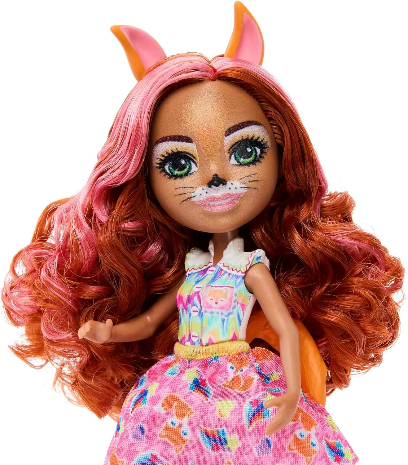 عروسک فیلگری فاکس و دوستان حیوانات از مجموعه انچنتیملز با طرح روباه، پرک و 2 دوست حیوانی دیگر، شامل دامن و کفش های قابل جابجایی، برای کودکان از 4 سال، HNT60