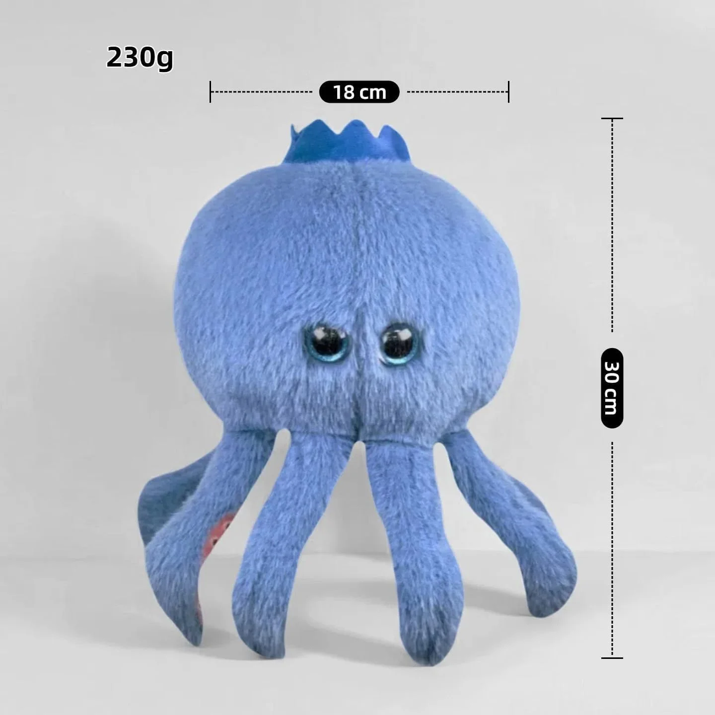 عروسک حیوانات ایتالیایی با طراحی خاص – عروسک نرم و لطیف، بالش تکامل بامزه برای اتاق خواب، ماشین، دکور دفتر، هدیه تولد برای بزرگسالان (30 سانتیمتر بلوبری اوکتاپوسینی)