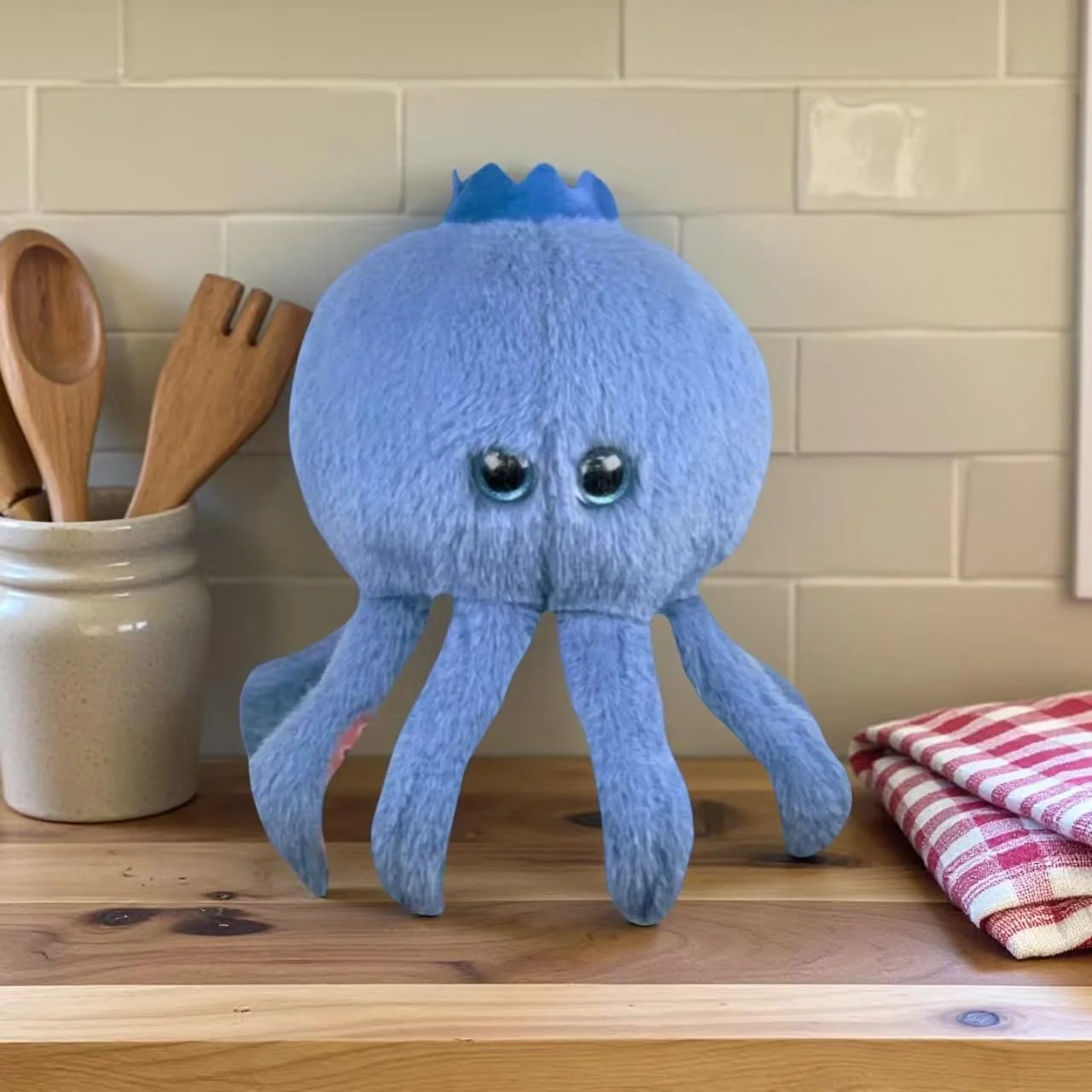 عروسک حیوانات ایتالیایی با طراحی خاص – عروسک نرم و لطیف، بالش تکامل بامزه برای اتاق خواب، ماشین، دکور دفتر، هدیه تولد برای بزرگسالان (30 سانتیمتر بلوبری اوکتاپوسینی)