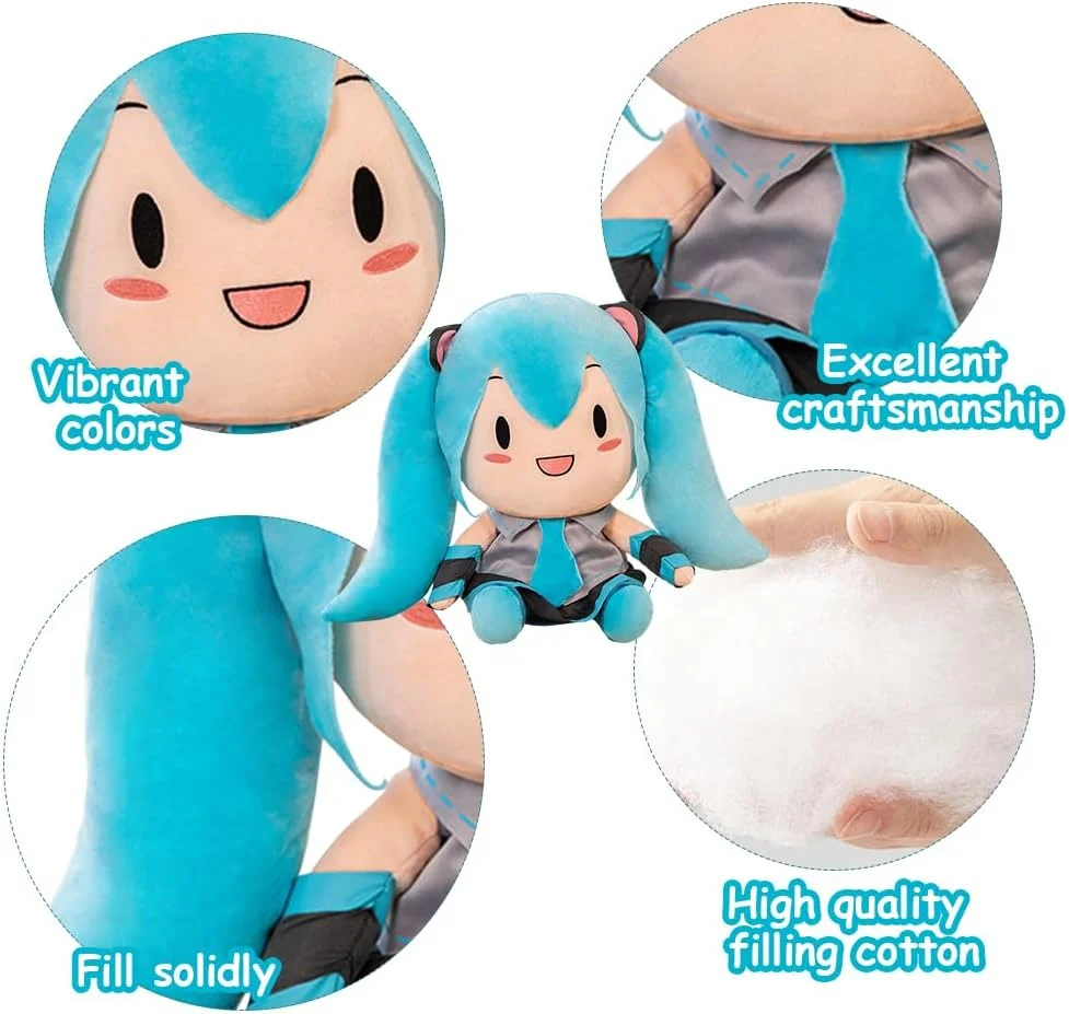 عروسک پولیشی هاتسونه میکو، اسباب بازی های میکو، حیوانات کارتونی کاوایی، هدیه تولد برای کودکان (25 سانتی متر)