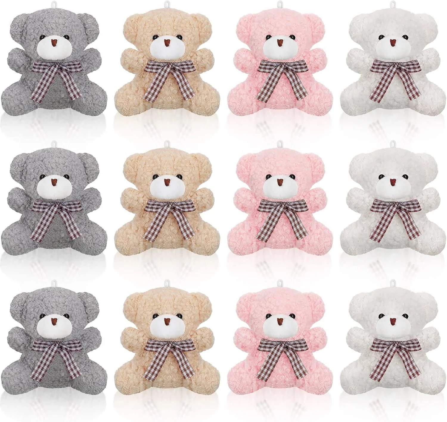 ست 12 عددی عروسک های مینیاتوری پولیشی 10 سانتی خرس، خرگوش، توله سگ، کوالا، مناسب هدیه تولد، عروسی، جشن فارغ التحصیلی، ساخت جاکلیدی