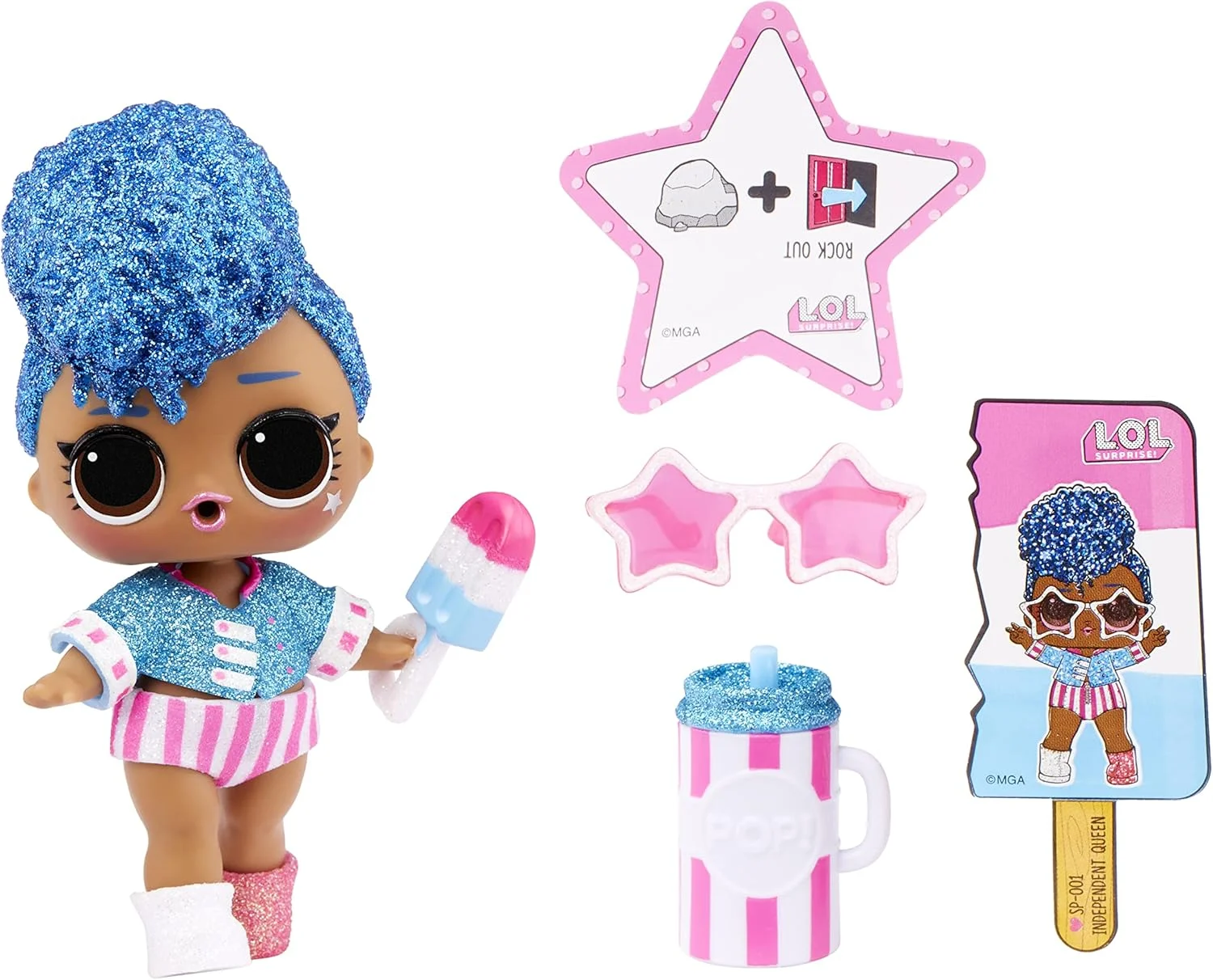 عروسک کویین مستقل سری LOL Surprise Summer DayZ به همراه 7 سورپرایز، عروسک Summer DayZ، لوازم جانبی، عروسک نسخه محدود، عروسک کلکسیونی، بسته بندی کاغذی