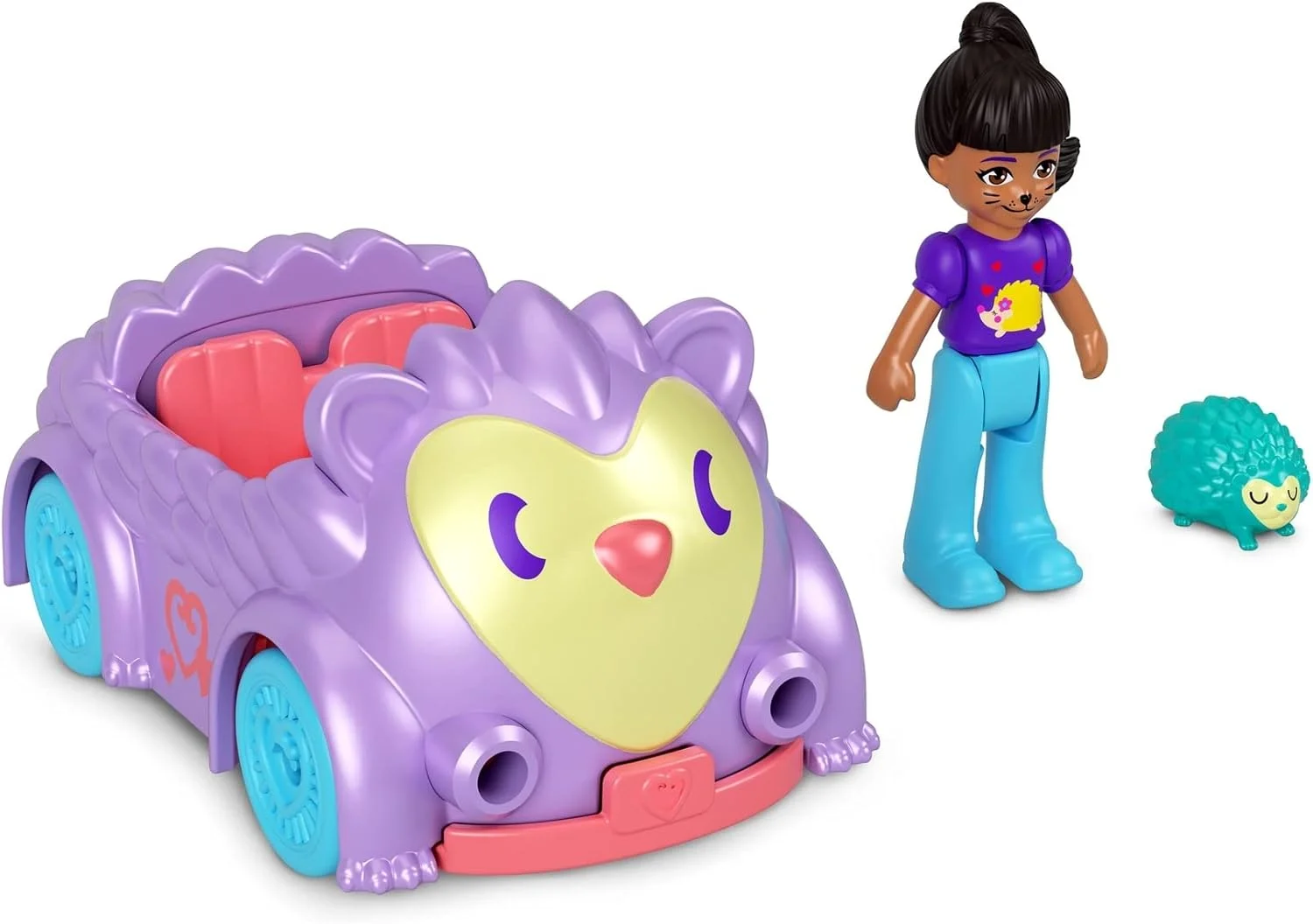 عروسک پولی پاکت متل با حیوان آبی و ماشین بنفش