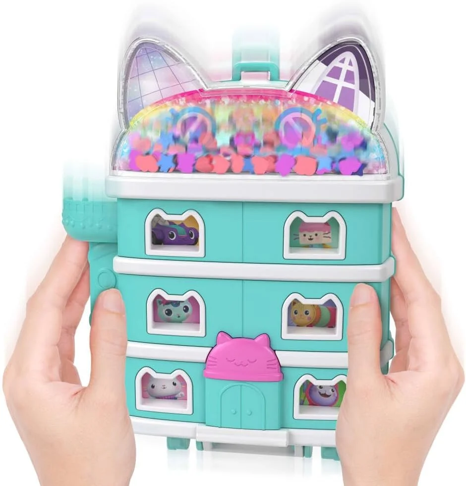 پلی پاکت ایکس خانه عروسکی گبی - مینی عروسک ها و مجموعه بازی - 9 لوازم جانبی هماهنگ - دوستان حیوانی پندی پاز، کیکی و مرکت JFV02