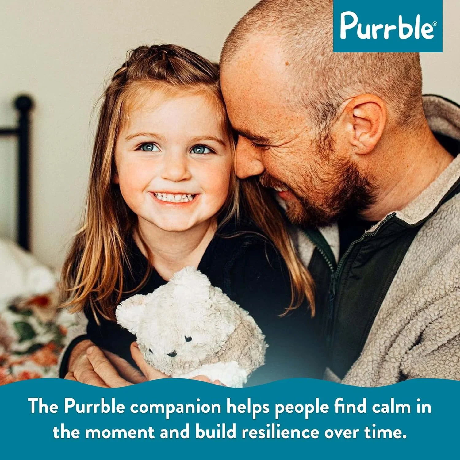 همدم آرامش‌بخش Purrble - اسباب‌بازی آرامش‌بخش با ضربان قلب پویا و صدای خرخر آرامش‌بخش - همدم پولیشی تعاملی برای تمام سنین - عروسک حیوانات پر شده برای تنظیم احساسات - نوازش و نوازش پولیشی