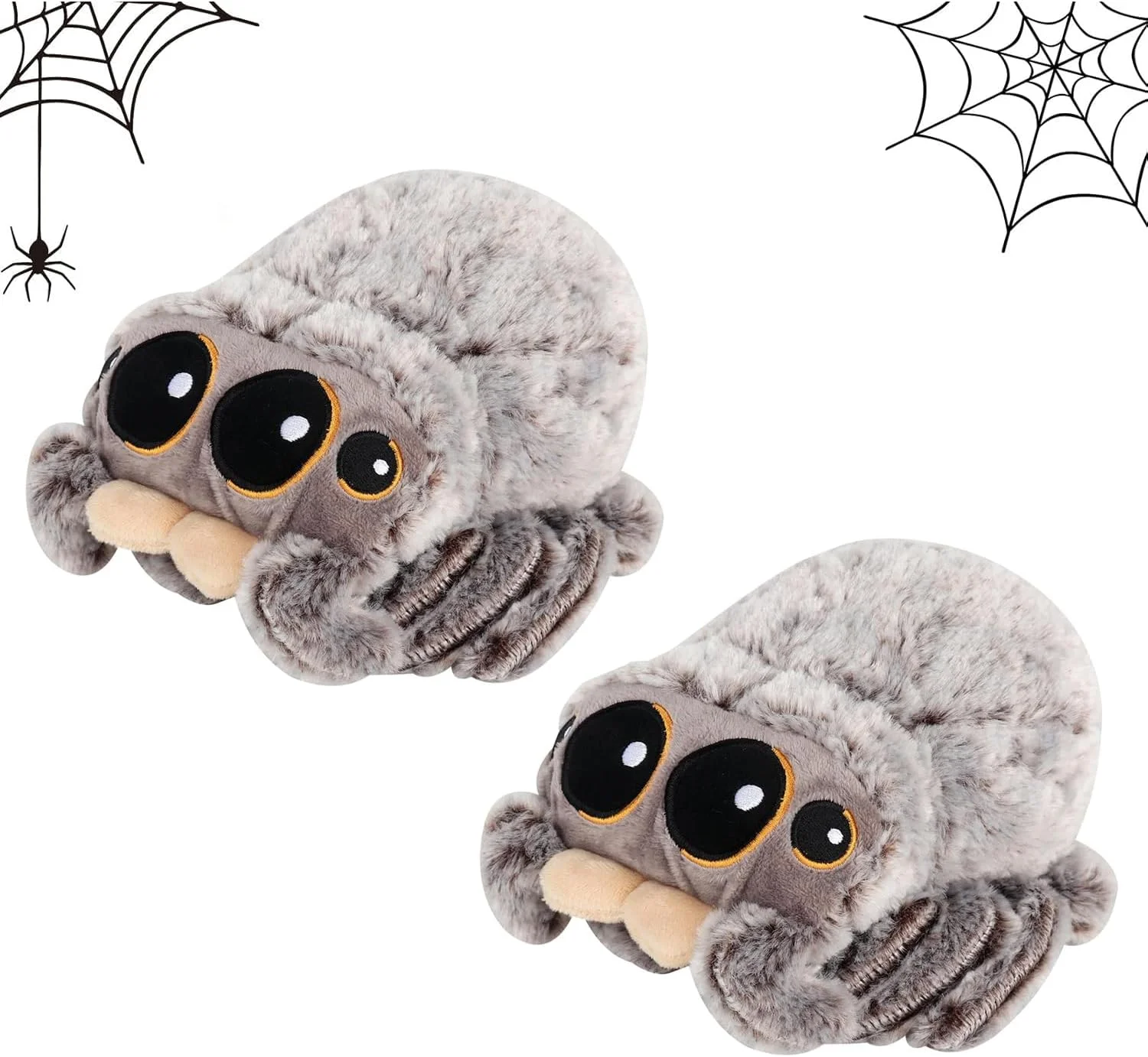عروسک عنکبوتی، عروسک حیوانی چشم درشت بامزه، عروسک شبیه سازی هالووین برای بزرگسالان، هدیه تولد هالووین و کریسمس (15 سانتی متر) (2 عدد)